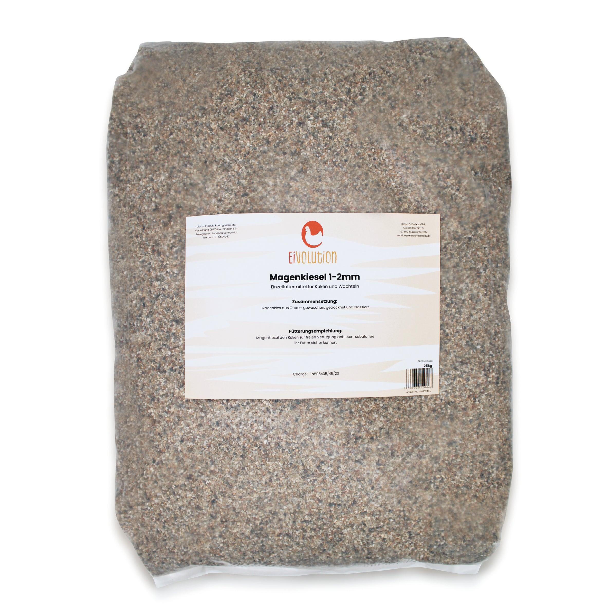 Magenkiesel 1-2 mm, im 25 kg Sack