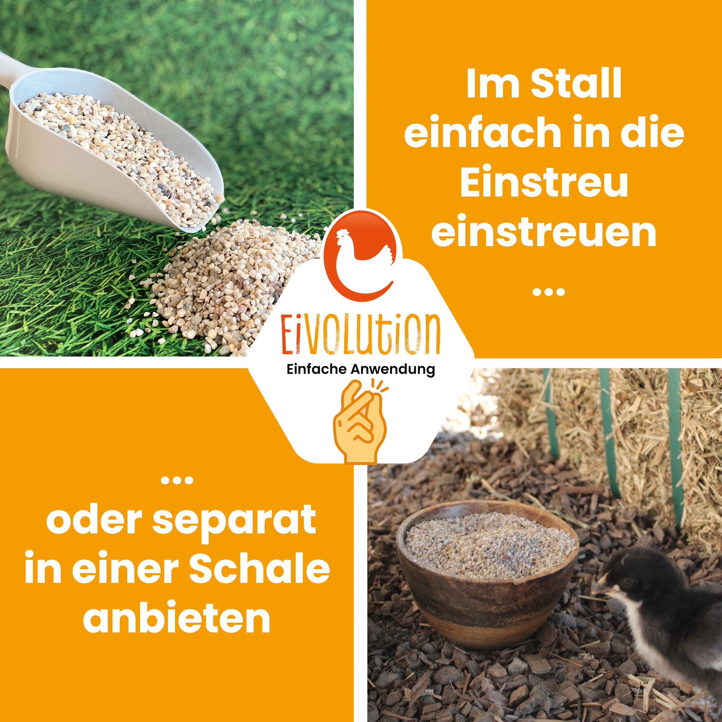 Magenkiesel 1-2 mm "Im Stall einfach in die Einstreu einstreuen oder separat in einer Schale anbieten"