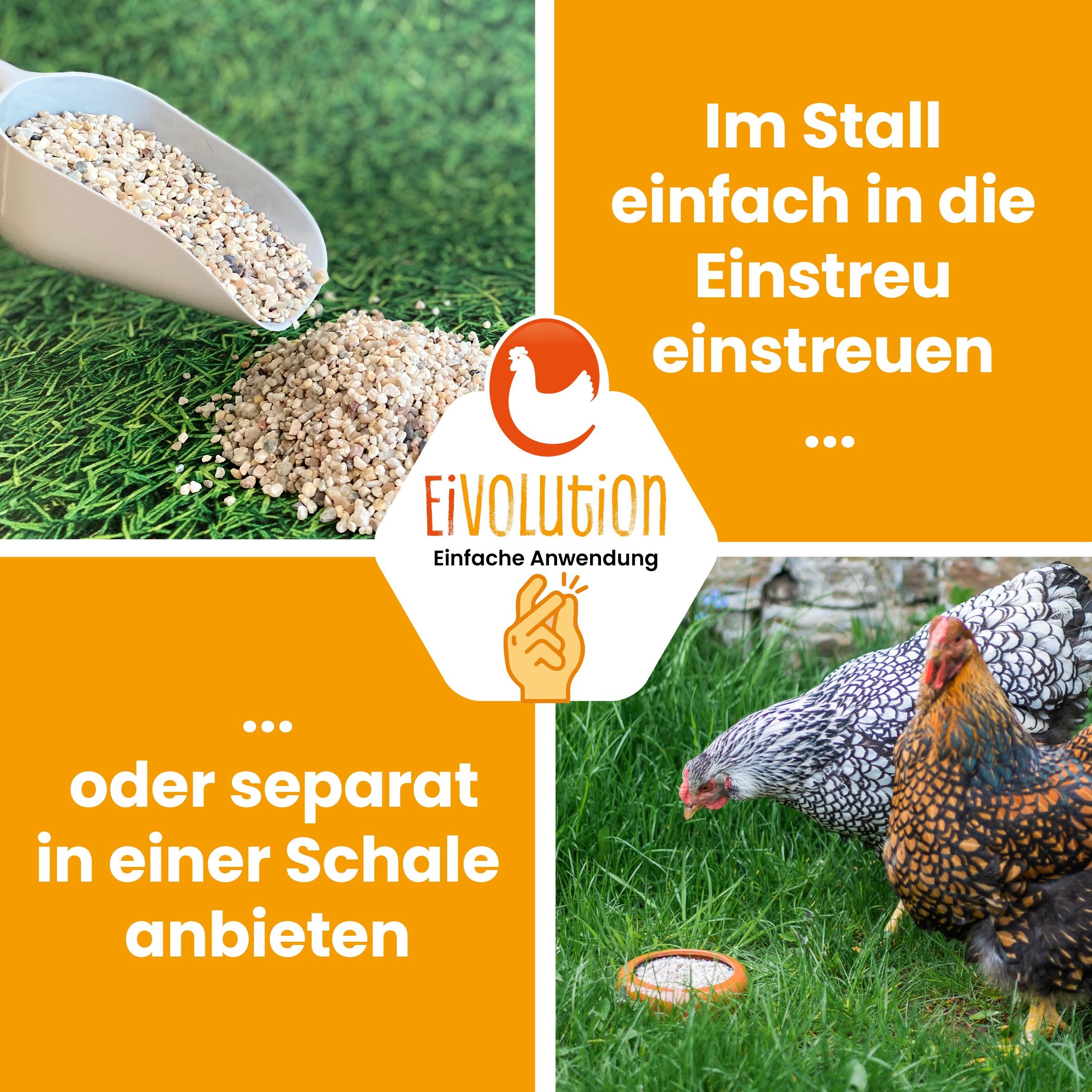 Magenkiesel für Geflügel 2-4 mm "Im Stall einfach in die Einstreu einstreuen oder separat in einer Schale anbieten"