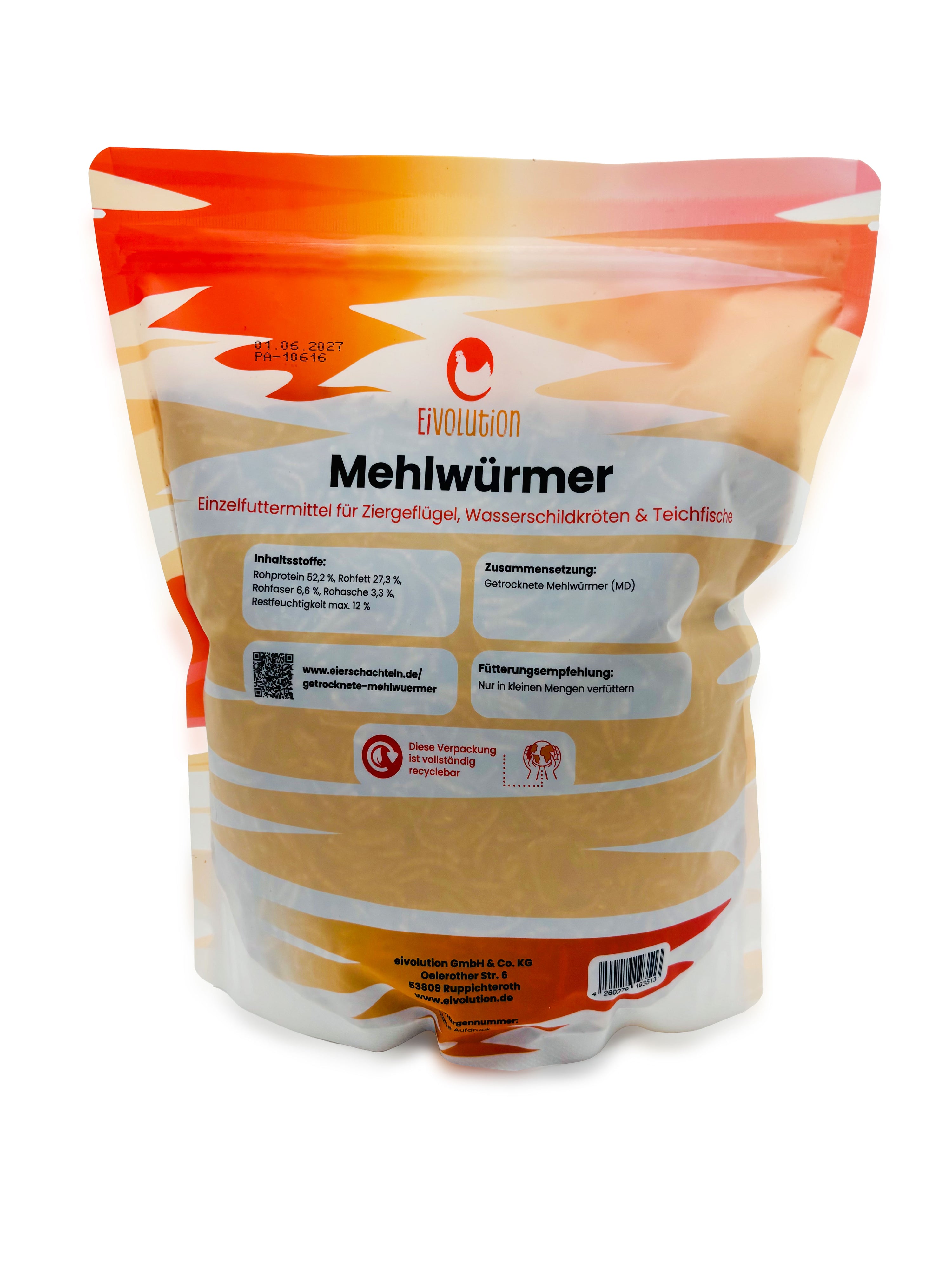 Getrocknete Mehlwürmer 5 kg oder 500 g - hochwertige Eiweißquelle