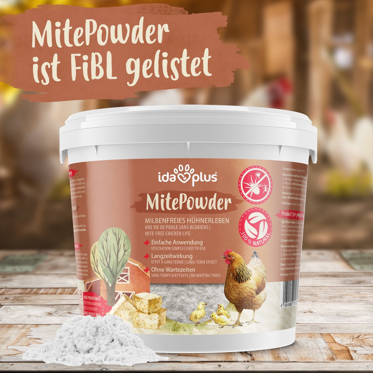 MitePowder "MitePowder ist FiBL gelistet"