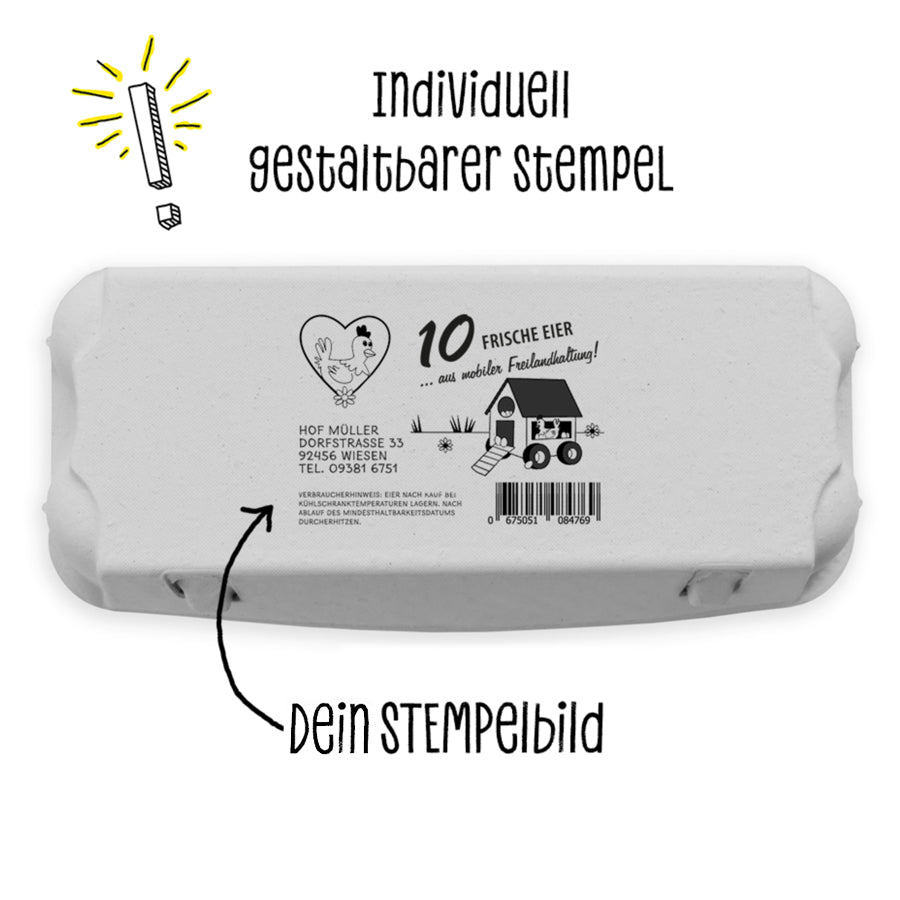 Stempelgestaltung für Eierschachtel-Stempel – individuell & professionell "dein Stempelbild"