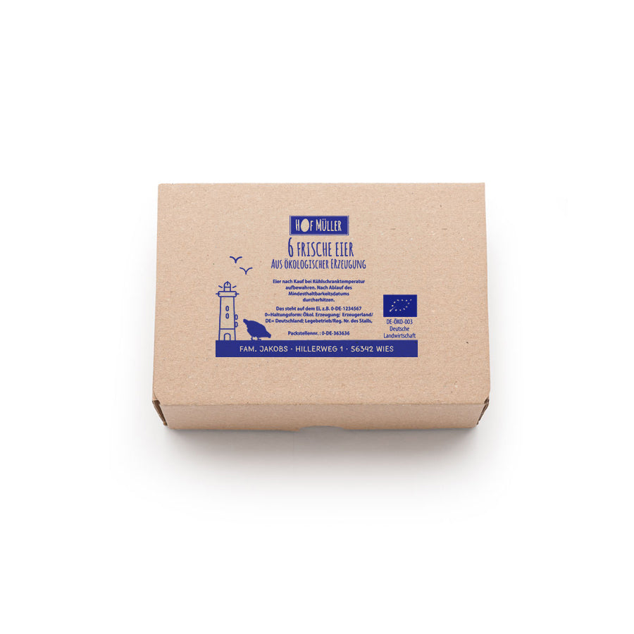 Stempel für Eierschachteln 6er EckPack, blau