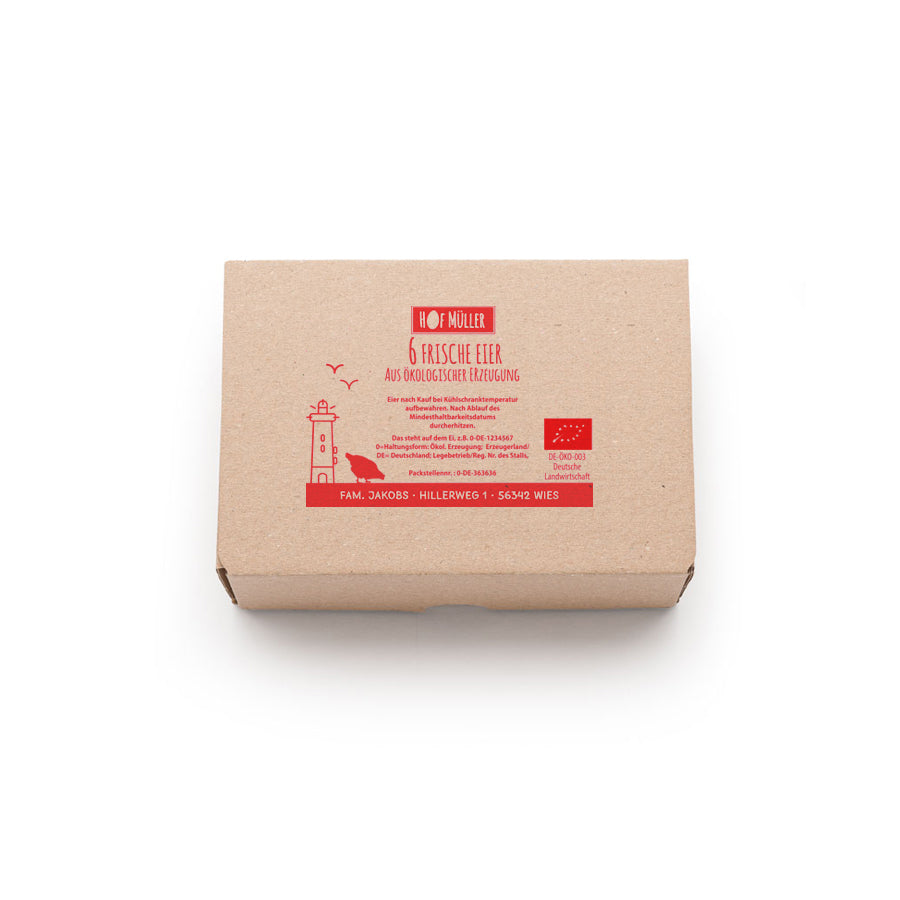 Stempel für Eierschachteln 6er EckPack, rot