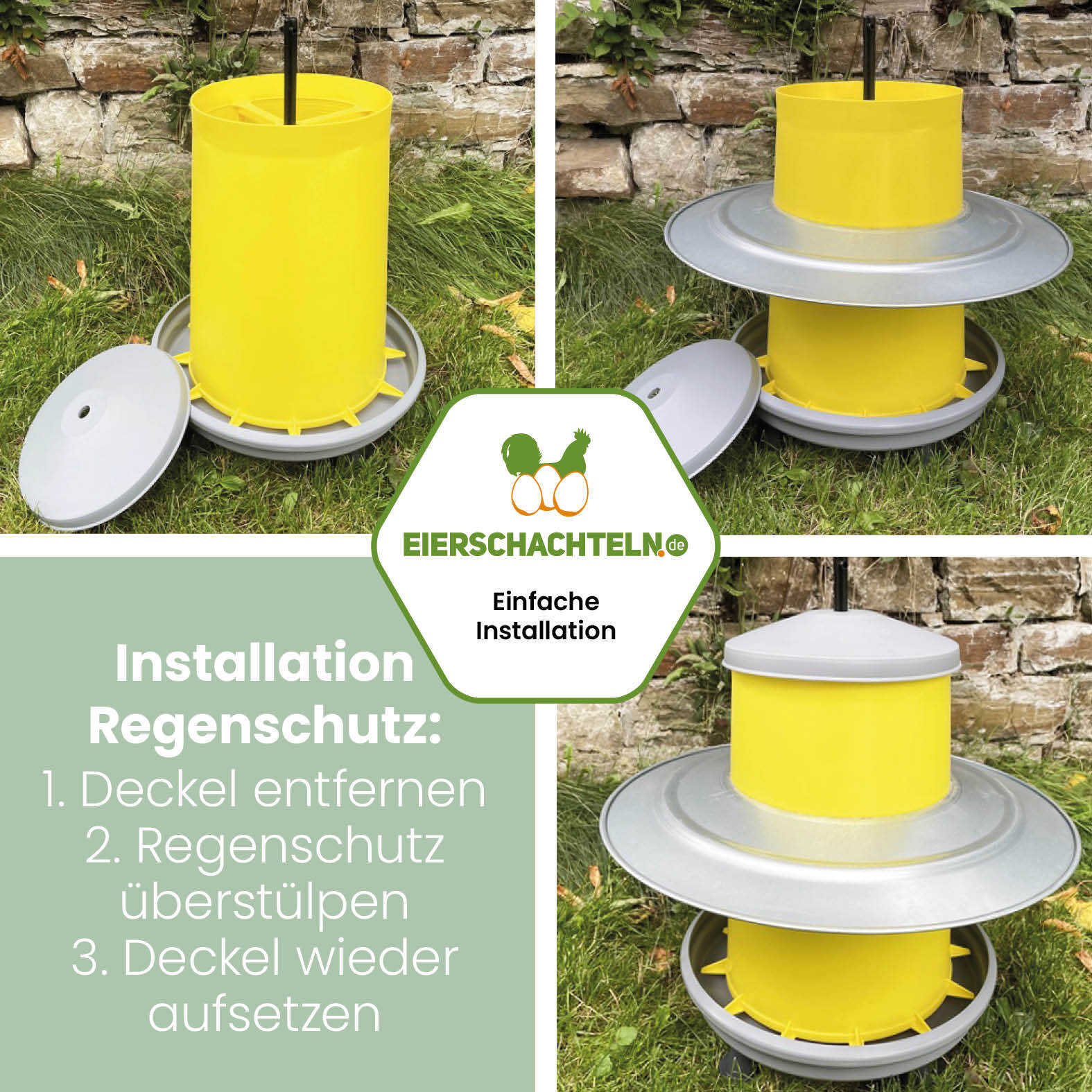 Regenschutz aus Metall für 5 kg Futterautomaten