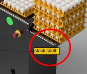 A10: SA Flex + Eierhordenablage mit Platz für 7 Eierhorden (trayshelf 7) + Stapelablage (stackshelf) "stack shell"