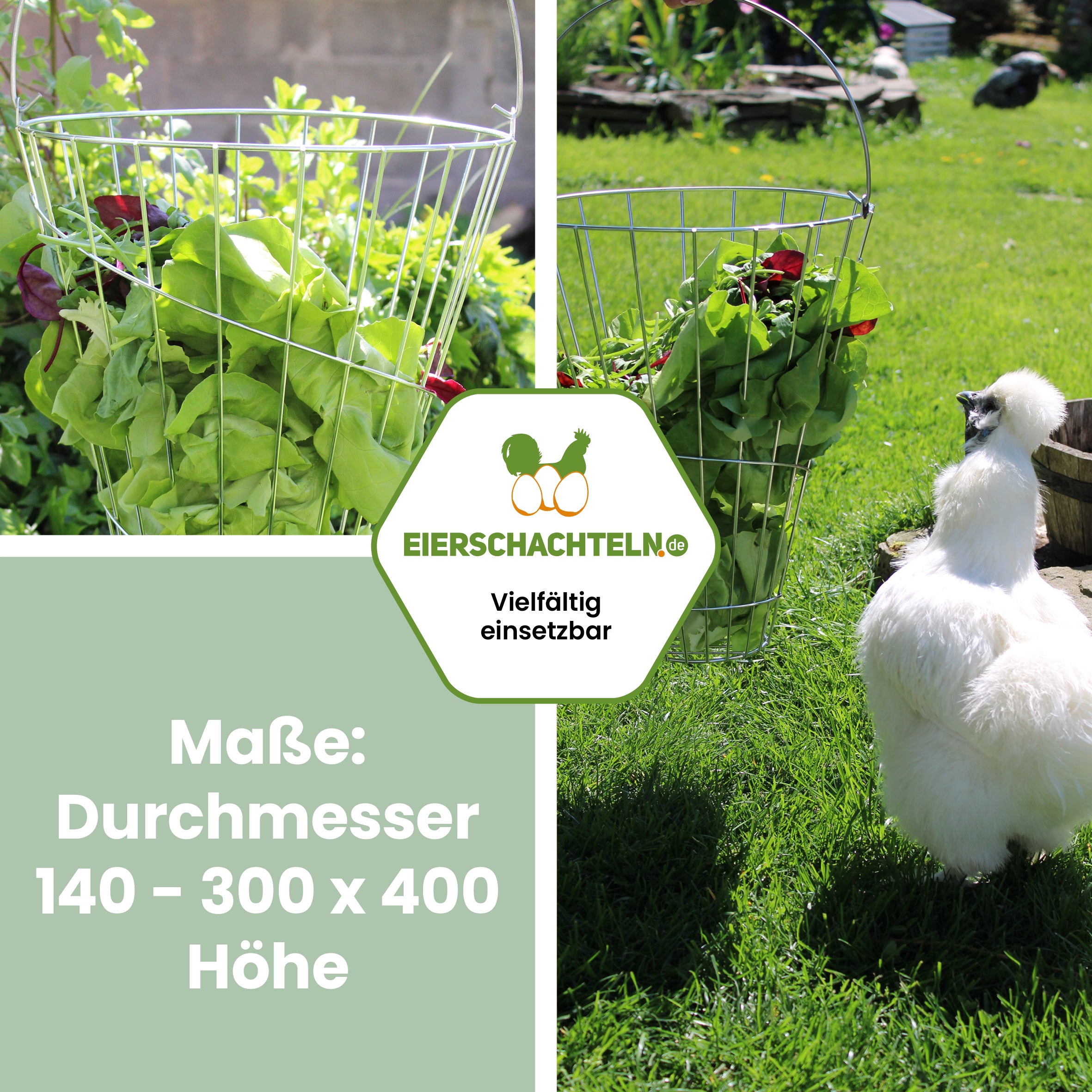 Grünfutterkorb/Futterraufe "Maße: Durchmesser 140 - 300 x 400 Höhe"