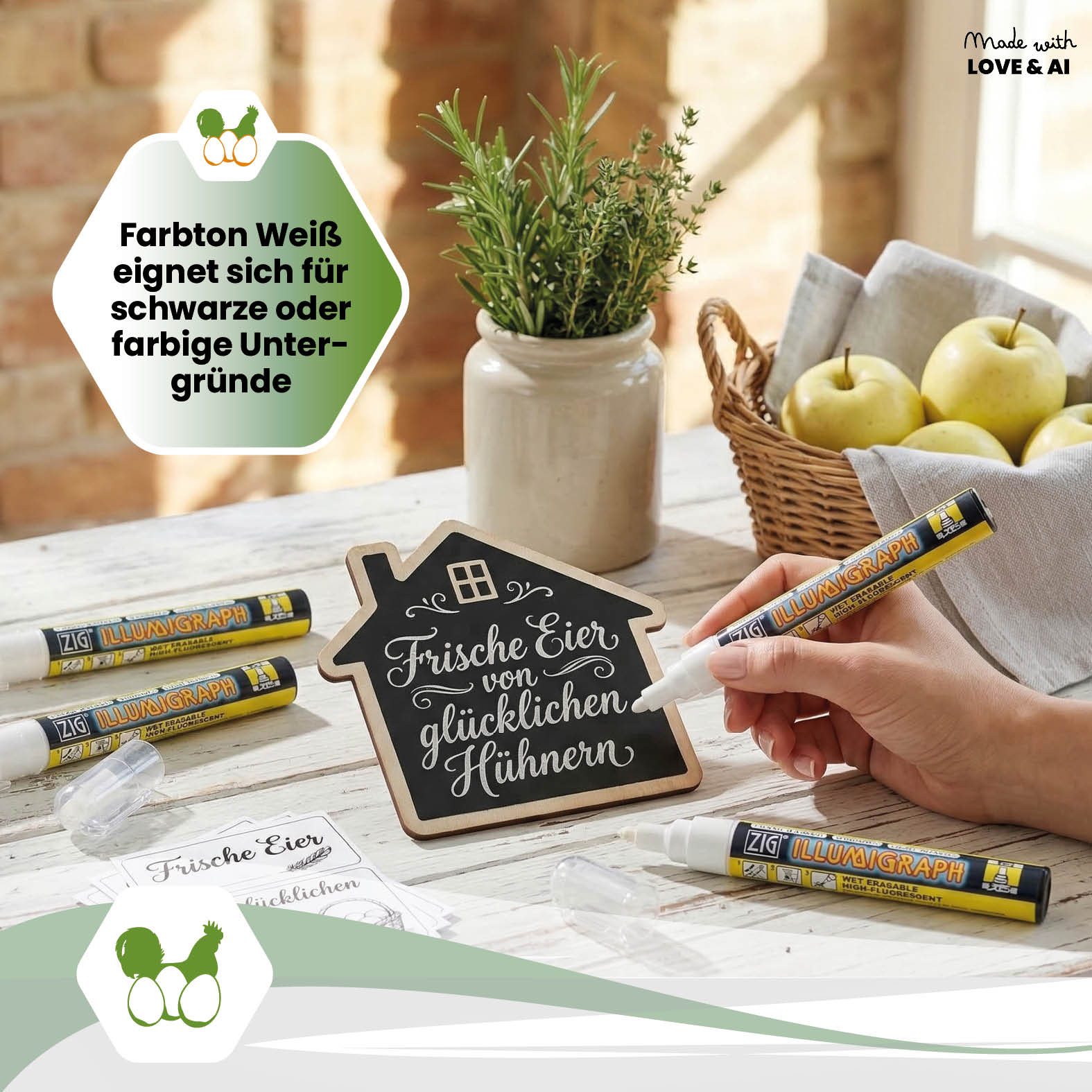 Weißer Kreidemarker 1 mm für Tafelbeschriftung & Kistenschilder