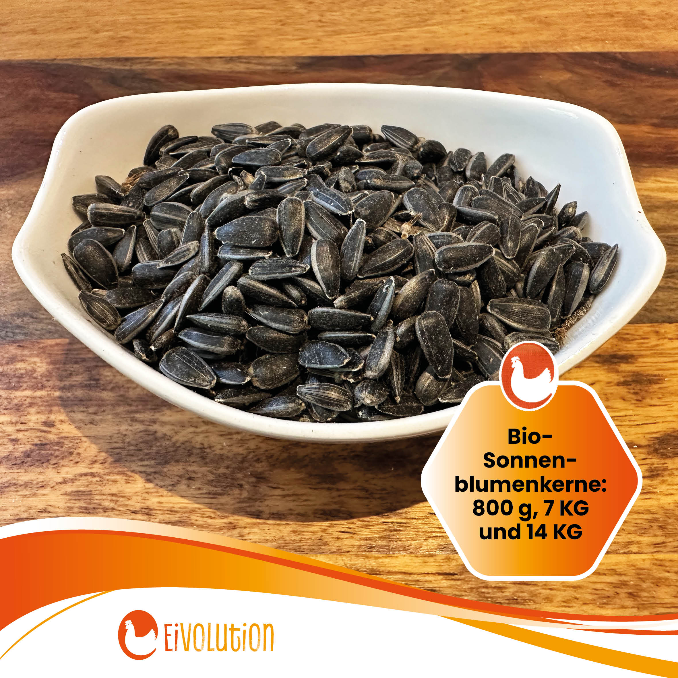 Bio-Sonnenblumenkerne "Bio-Sonnenblumenkerne: 800 g, 7 kg und 14 kg"