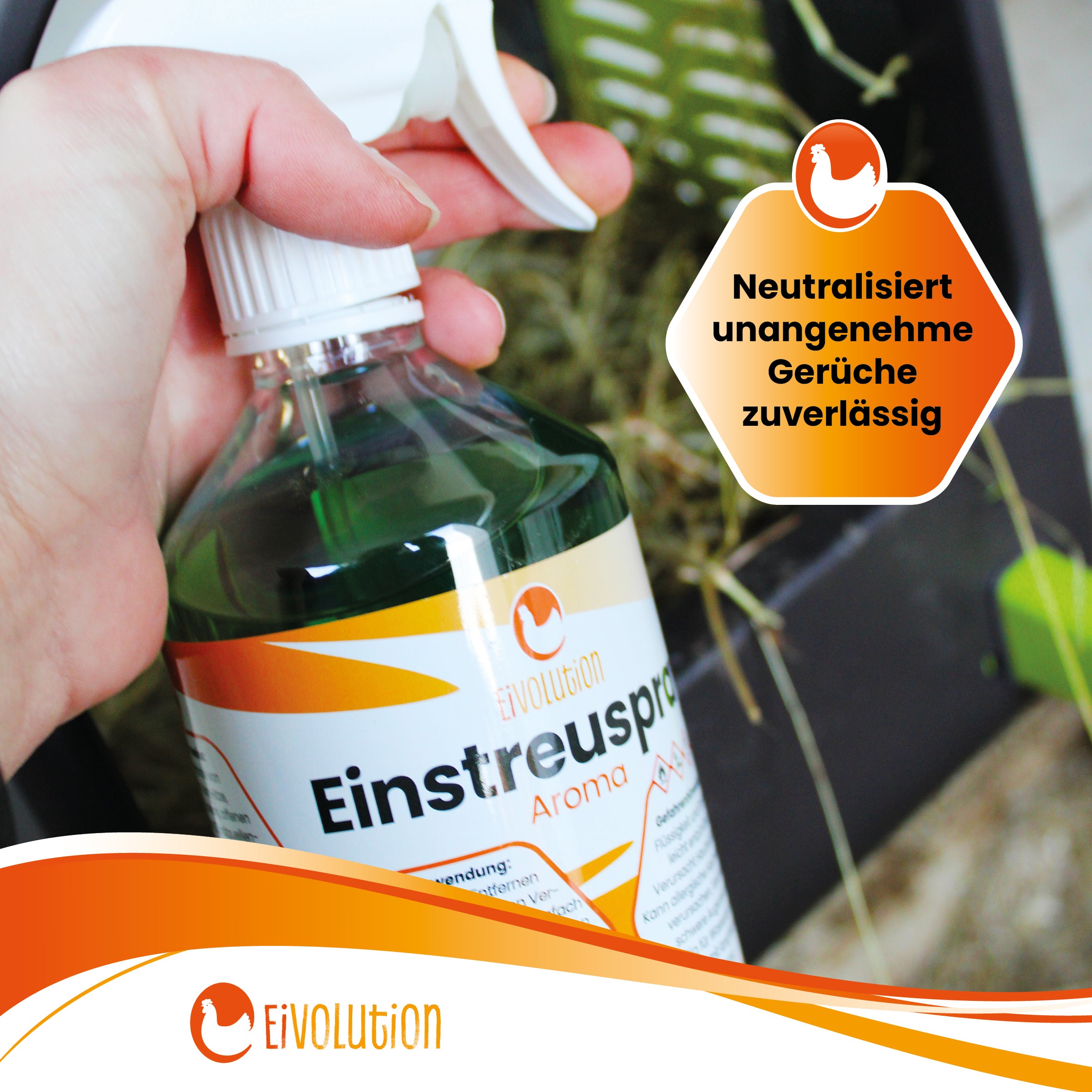 Einstreuspray "Neutralisiert unangenehme Gerüche zuverlässig"