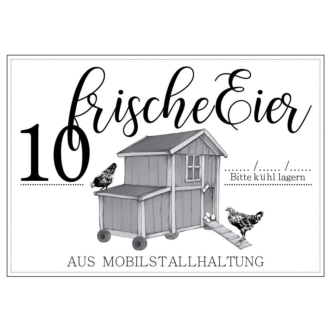 Eierschachtel-Stempel 10 Mobilstallhaltung