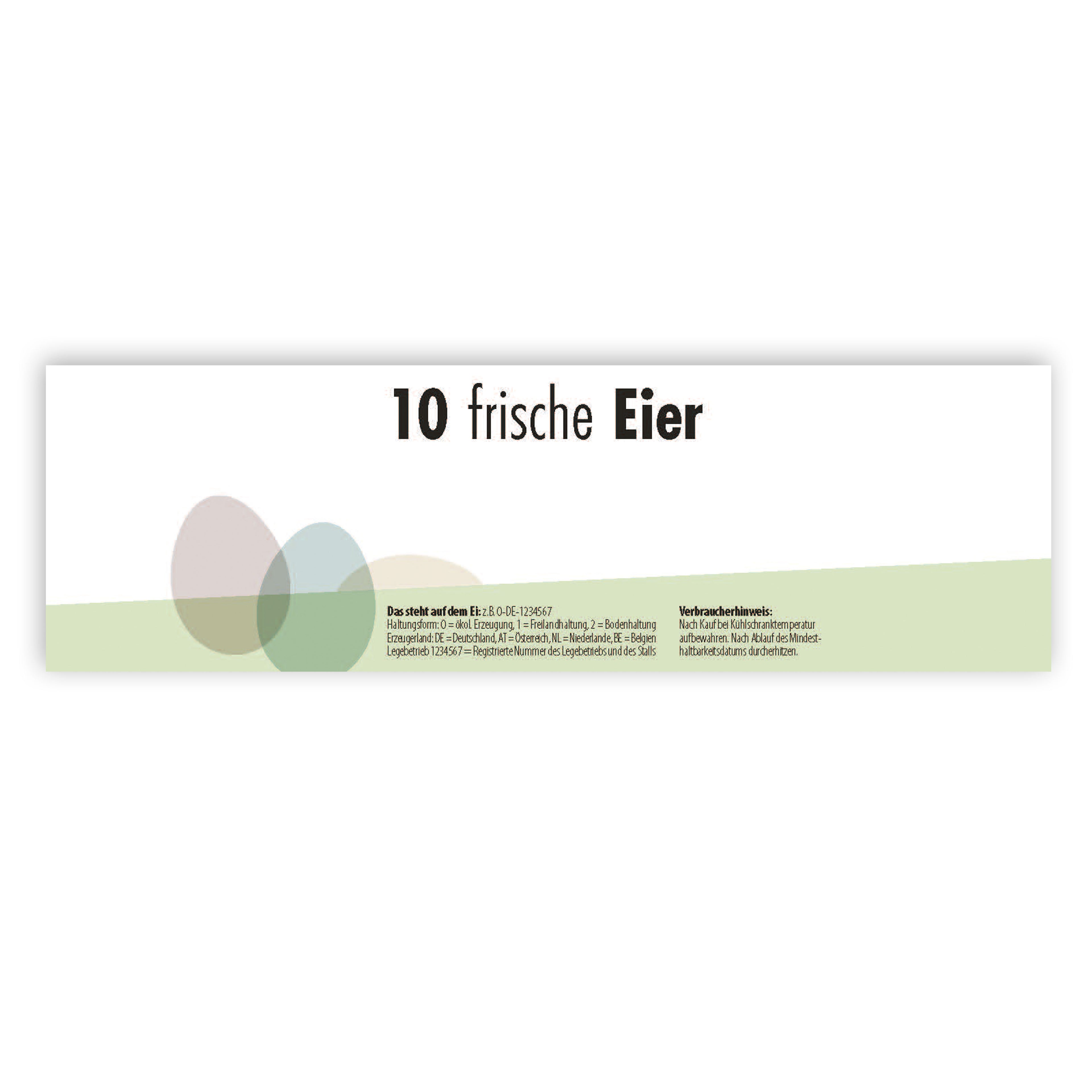 500 Stück Thermoetiketten für 10er Eierschachteln mit individuellem Eindruck – 4 Designvarianten
