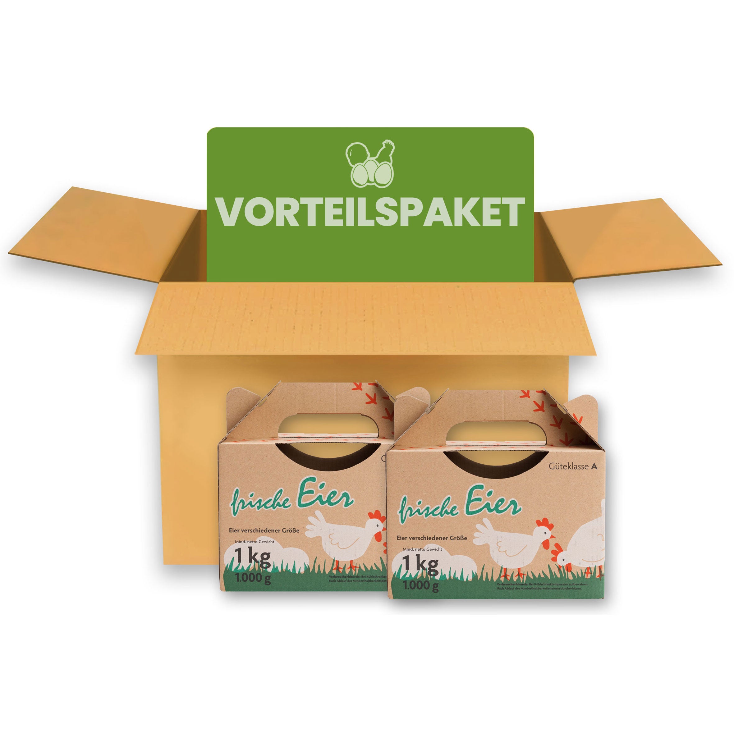 Vorteilspaket 1 kg Eierbox mit Aufdruck
