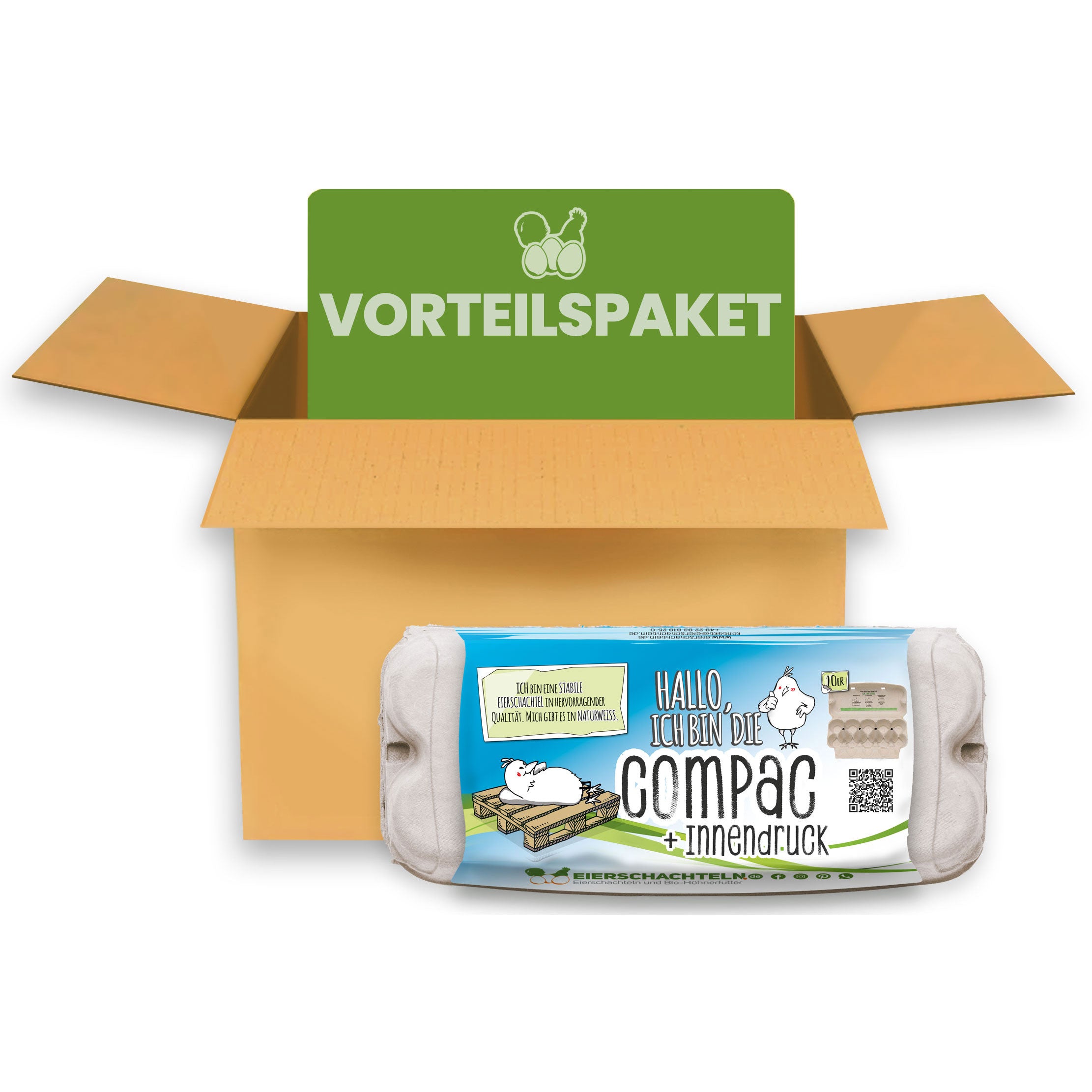 10er ComPac mit Innendruck und eigenem Etikett - 390 Stück Vorteilspaket