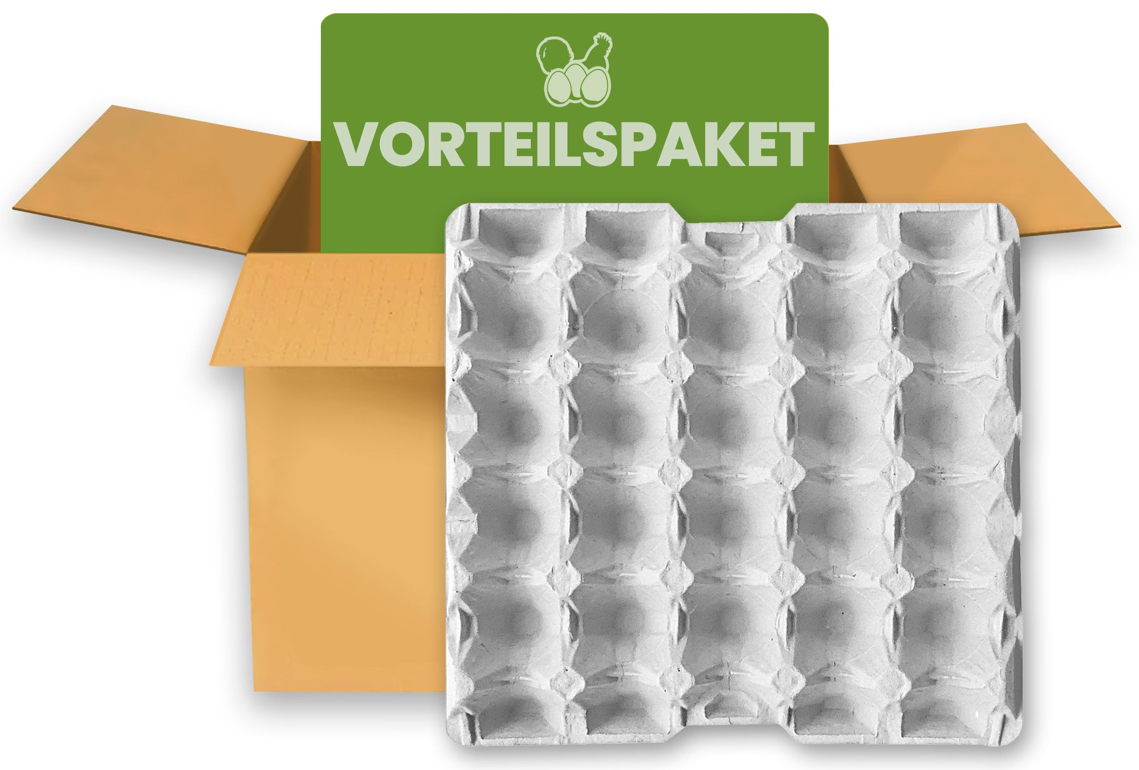 Vorteilspaket 20er Eierpappen, Höckerlagen für die Größe XL, grau