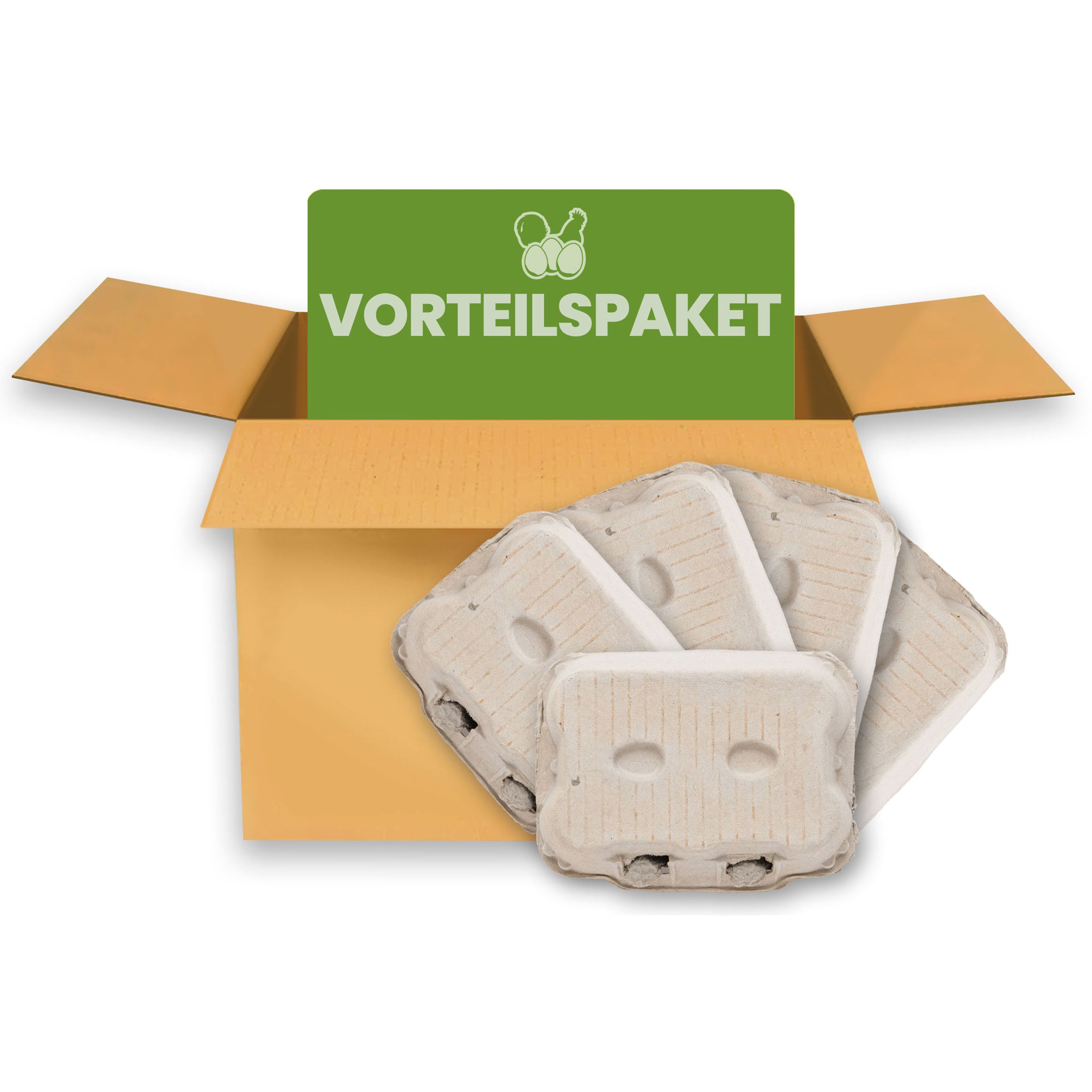6er Eierverpackung TopCom ohne Aufdruck im Vorteilspaket