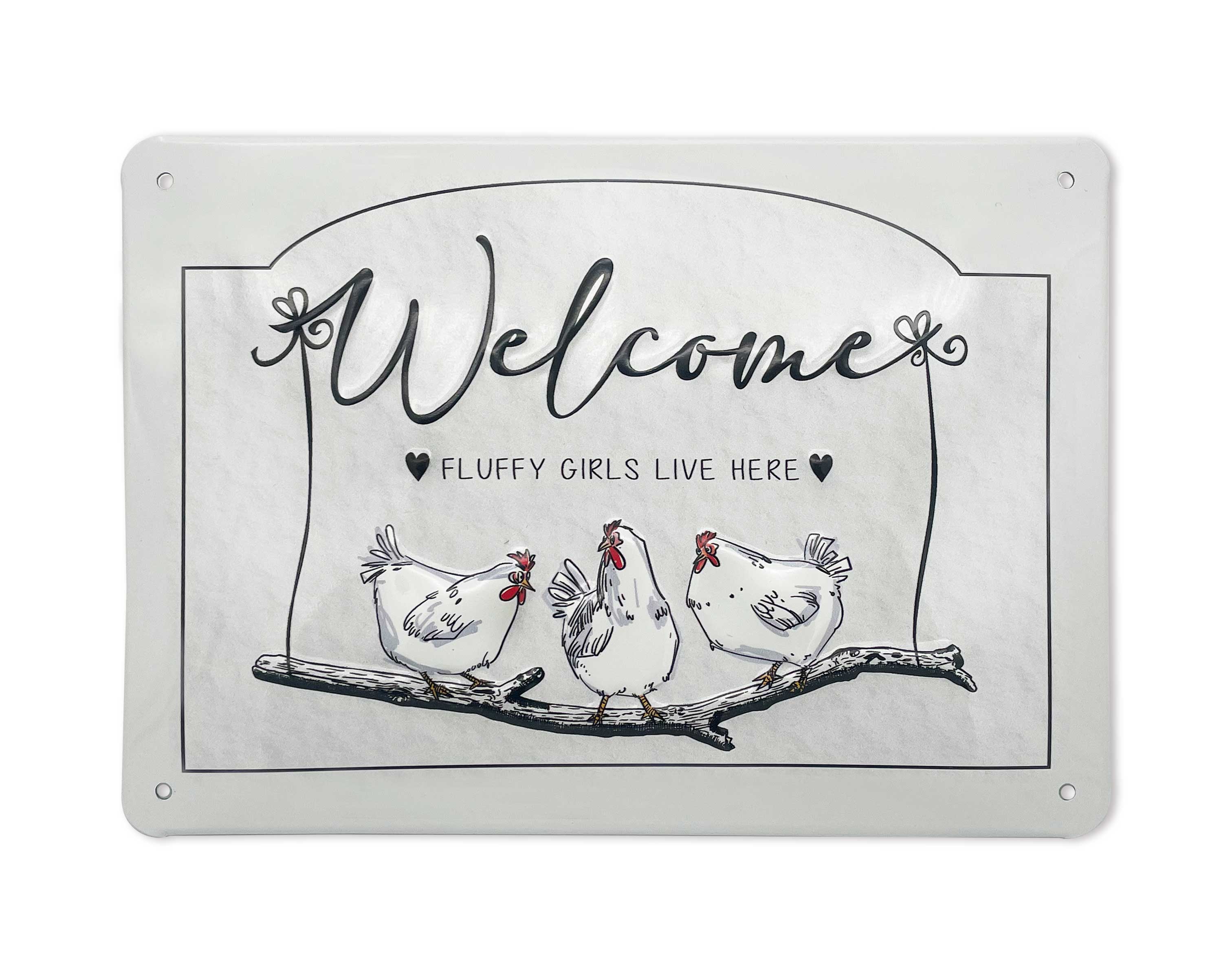 Dekoschild designed by Hühnergeschichten "Welcome"