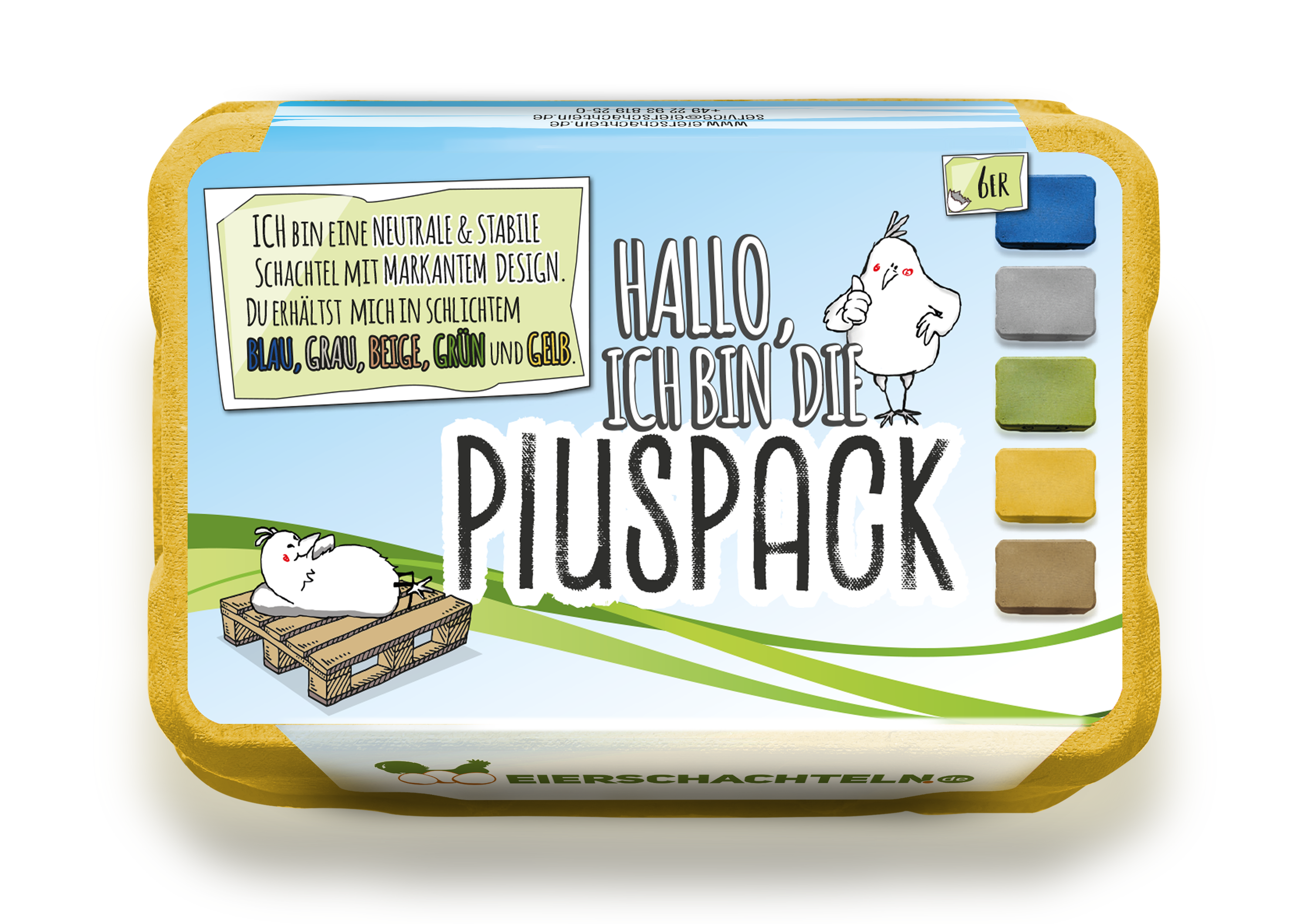 6er PlusPack mit eigenem Etikett, gelb