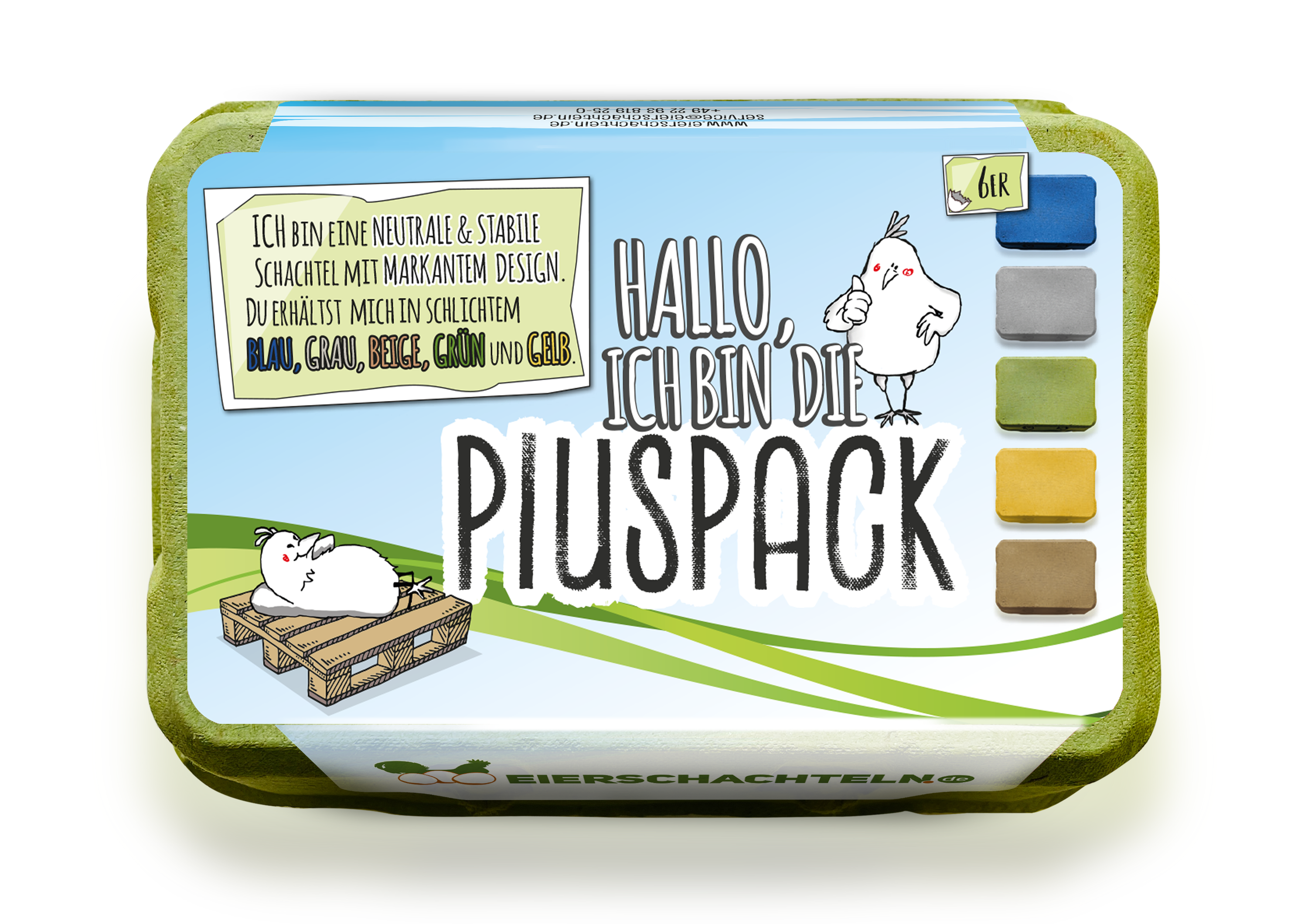 6er PlusPack mit eigenem Etikett, grün