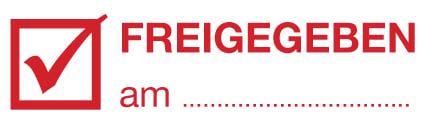 Bürostempel Modell 2 (37 x 11 mm), Beispielstempel rot