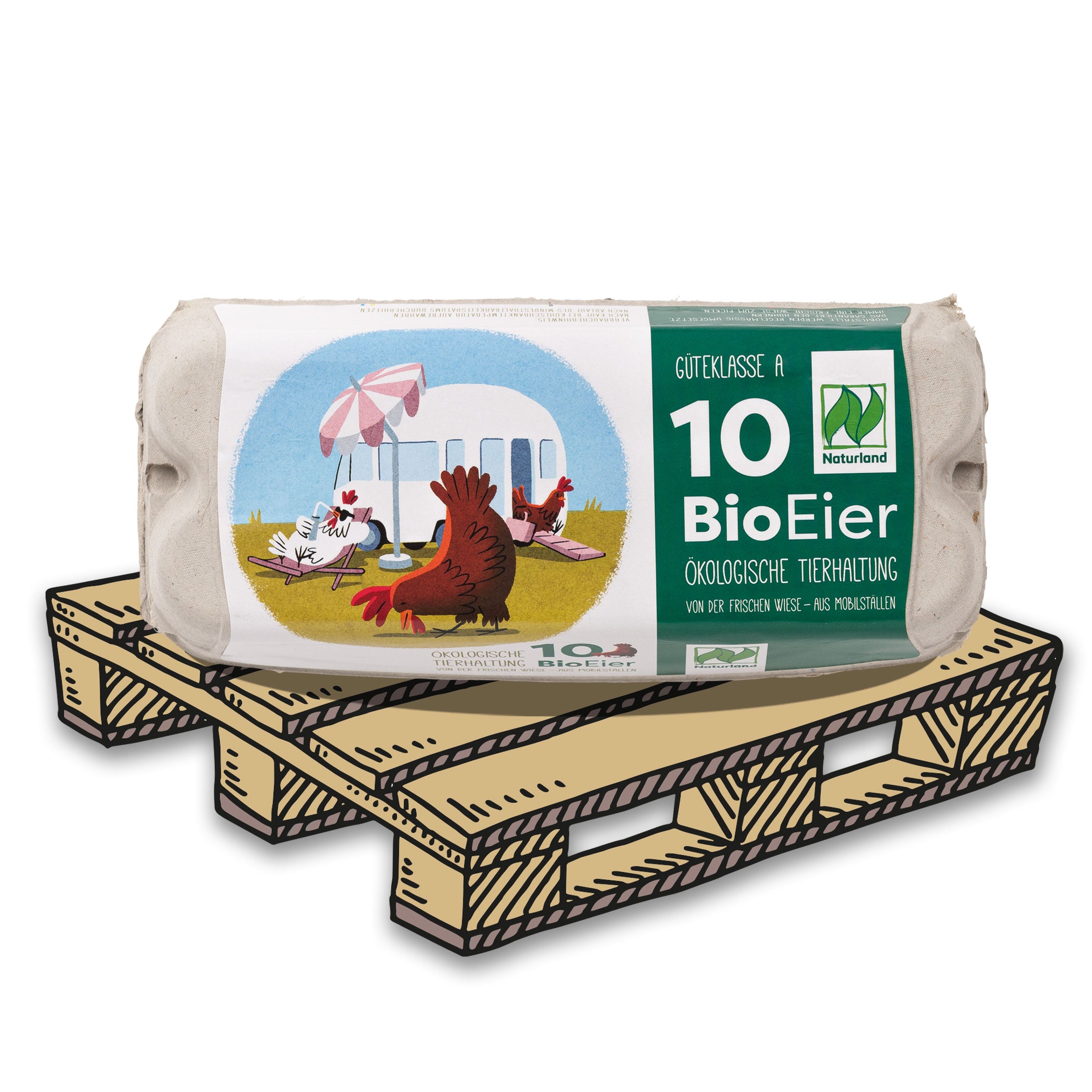 10er ComPac Mobilstalletikett Naturland witziges Motiv Palette