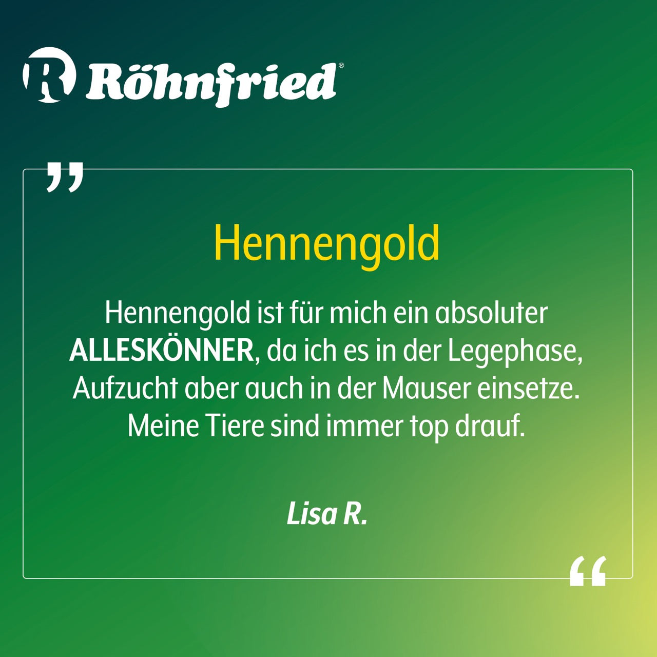 Hennengold Tränkenzusatz "Kundenrezension"