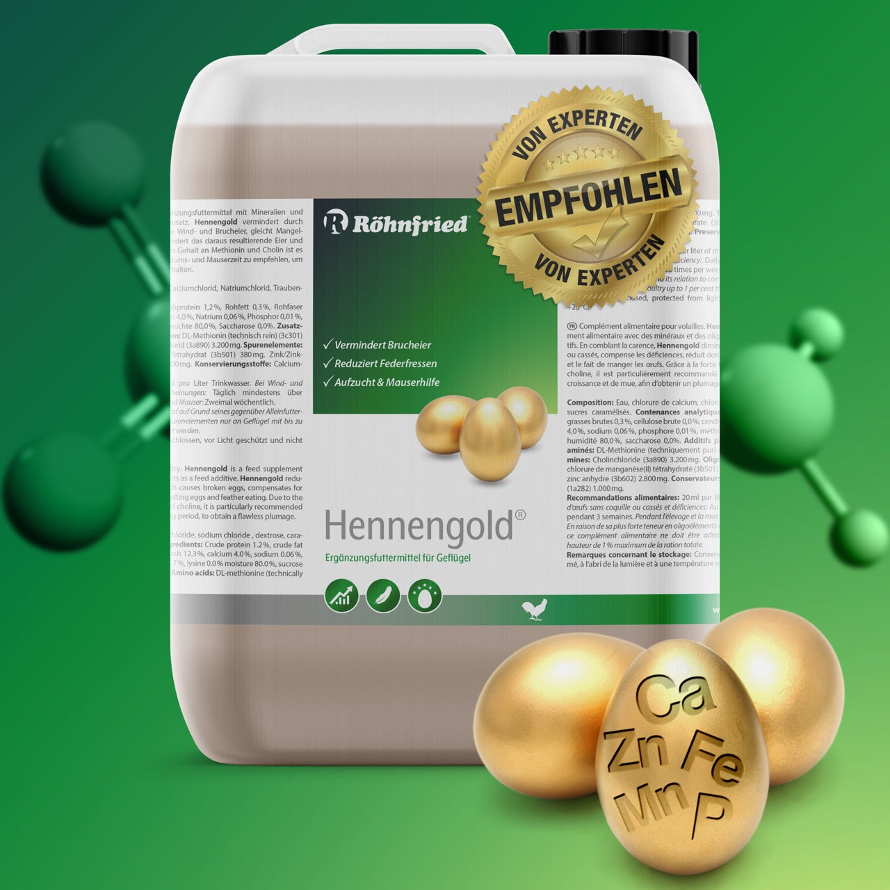 Hennengold Tränkenzusatz "Ca, Zn, Fe, Mn, P"