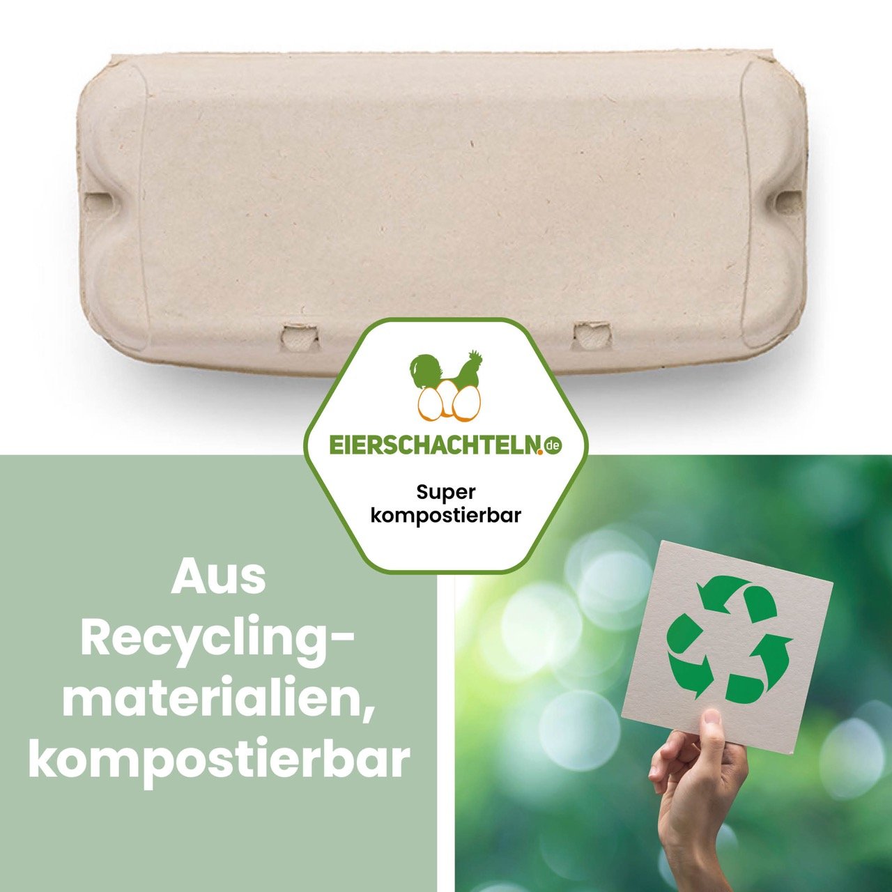 10er ComPac mit Innendruck "Aus Recyclingmaterialien, kompostierbar" 