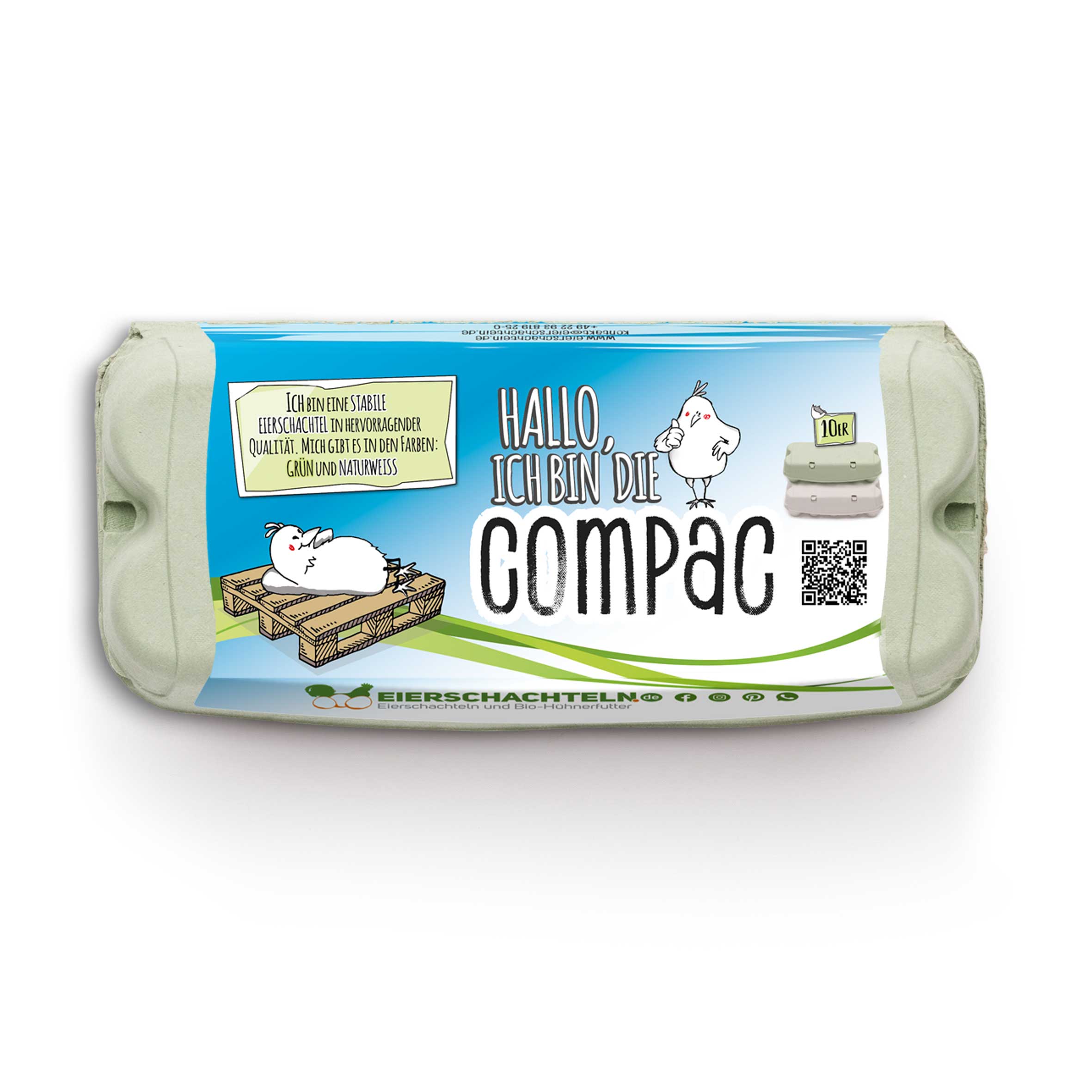 10er ComPac Eierschachteln 3760 Stück (Palette) – dein Etikett, gratis Etikettengestaltung