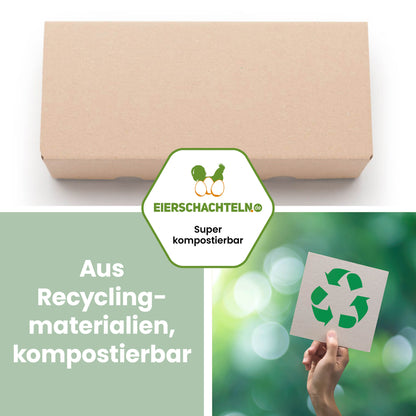 EckPack 10er Eierschachtel, neutral "Aus Recyclingmaterialien, kompostierbar"