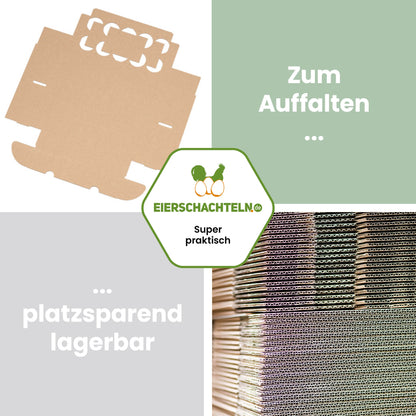 EckPack 10er Eierschachtel, neutral "Zum Auffalten platzsparend lagerbar"