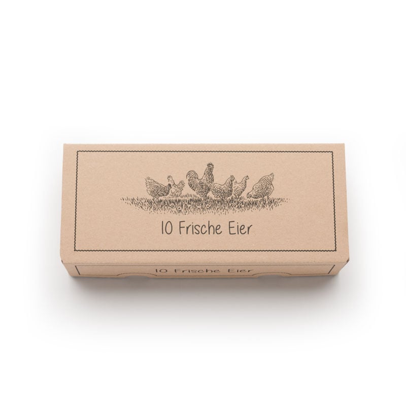EckPack 10er Eierschachtel mit Direktdruck „Frische Eier“