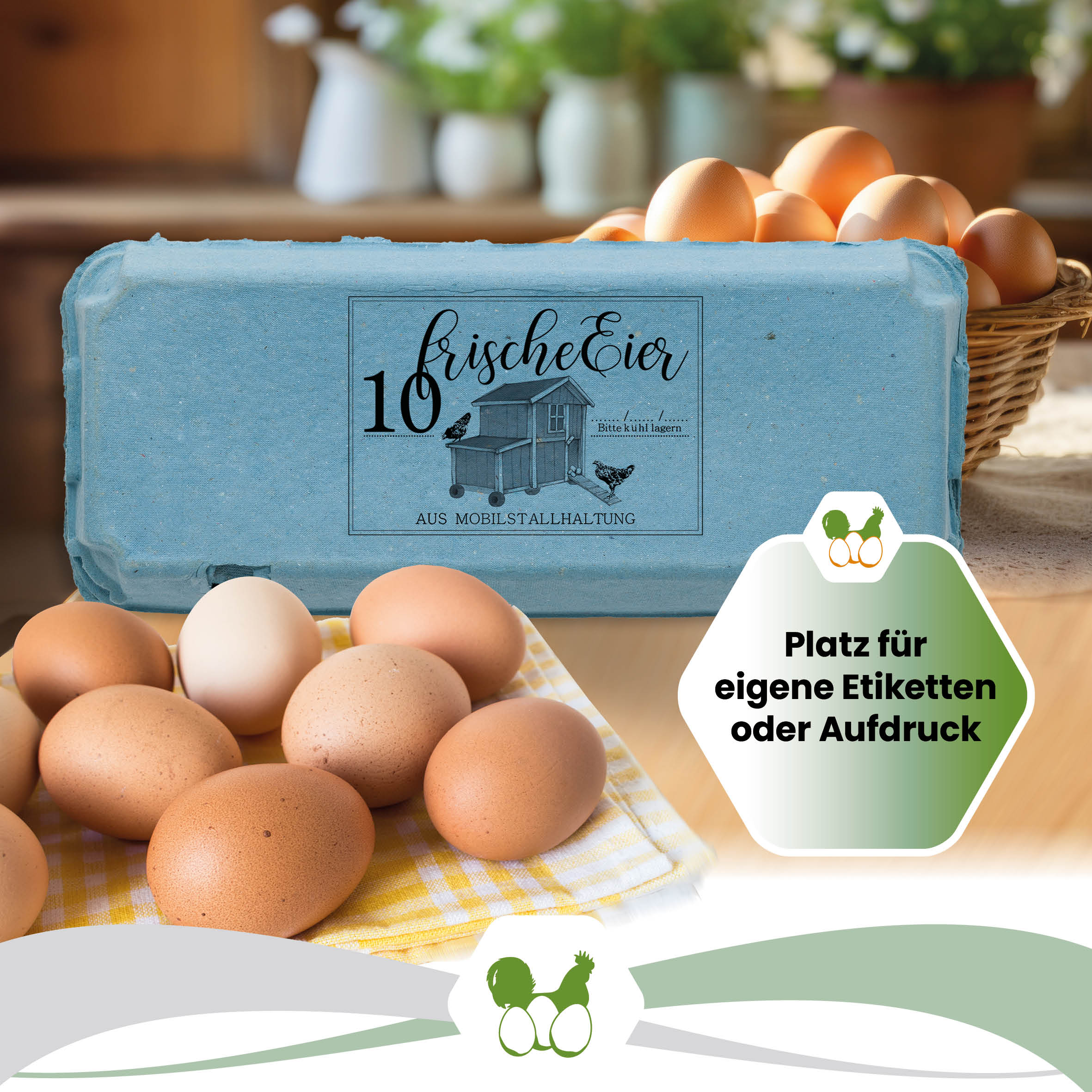 EcoPack 10er ohne Etikett in fünf Farben, blau "Platz für eigene Etiketten oder Aufdruck"