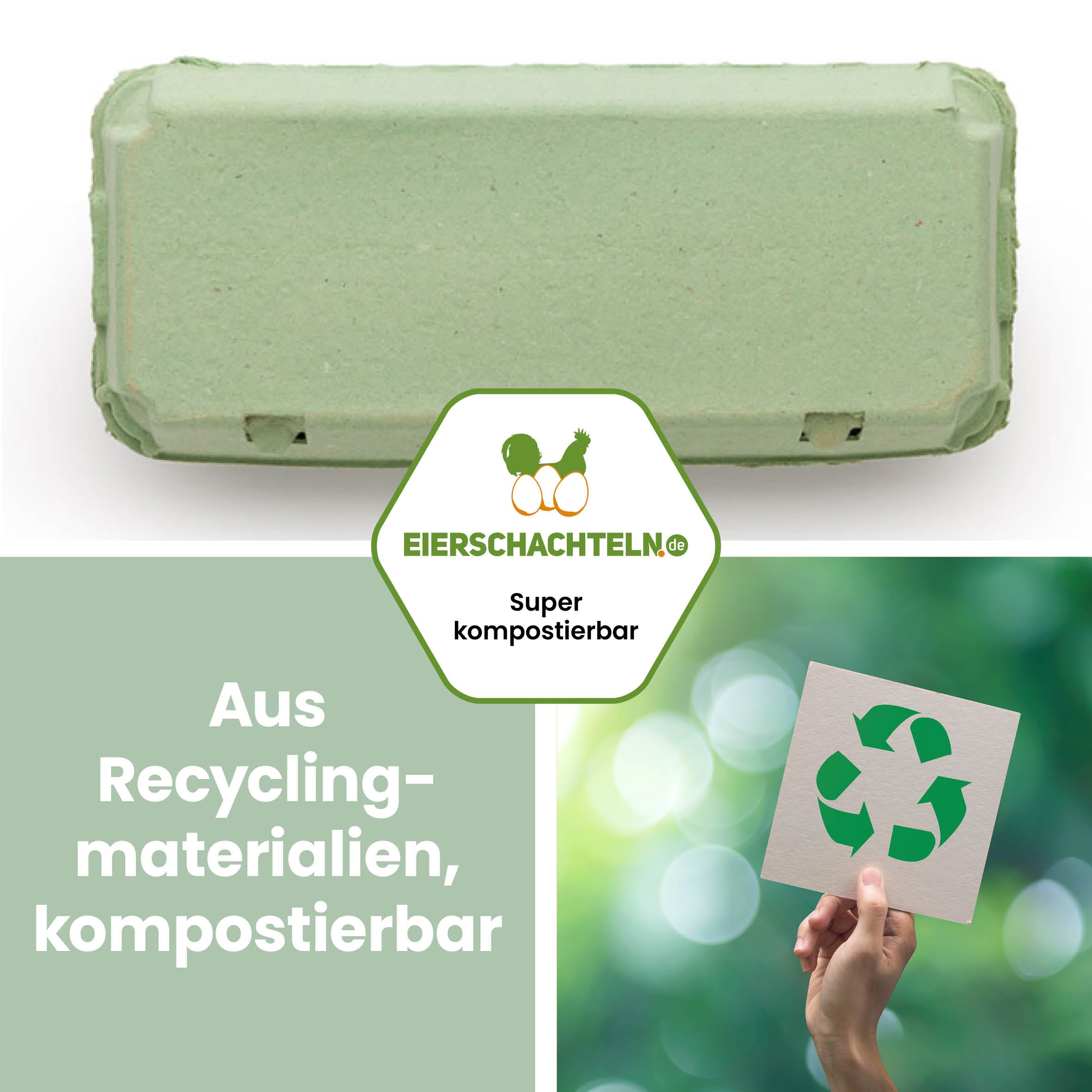 1 Stück EcoPack 10er Eierschachtel in vier Farben