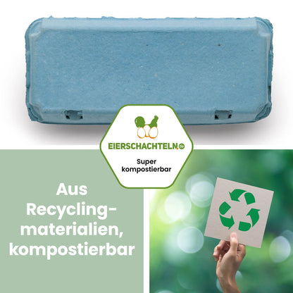 EcoPack 10er ohne Etikett in fünf Farben, blau "Aus Recyclingmaterialien, kompostierbar"