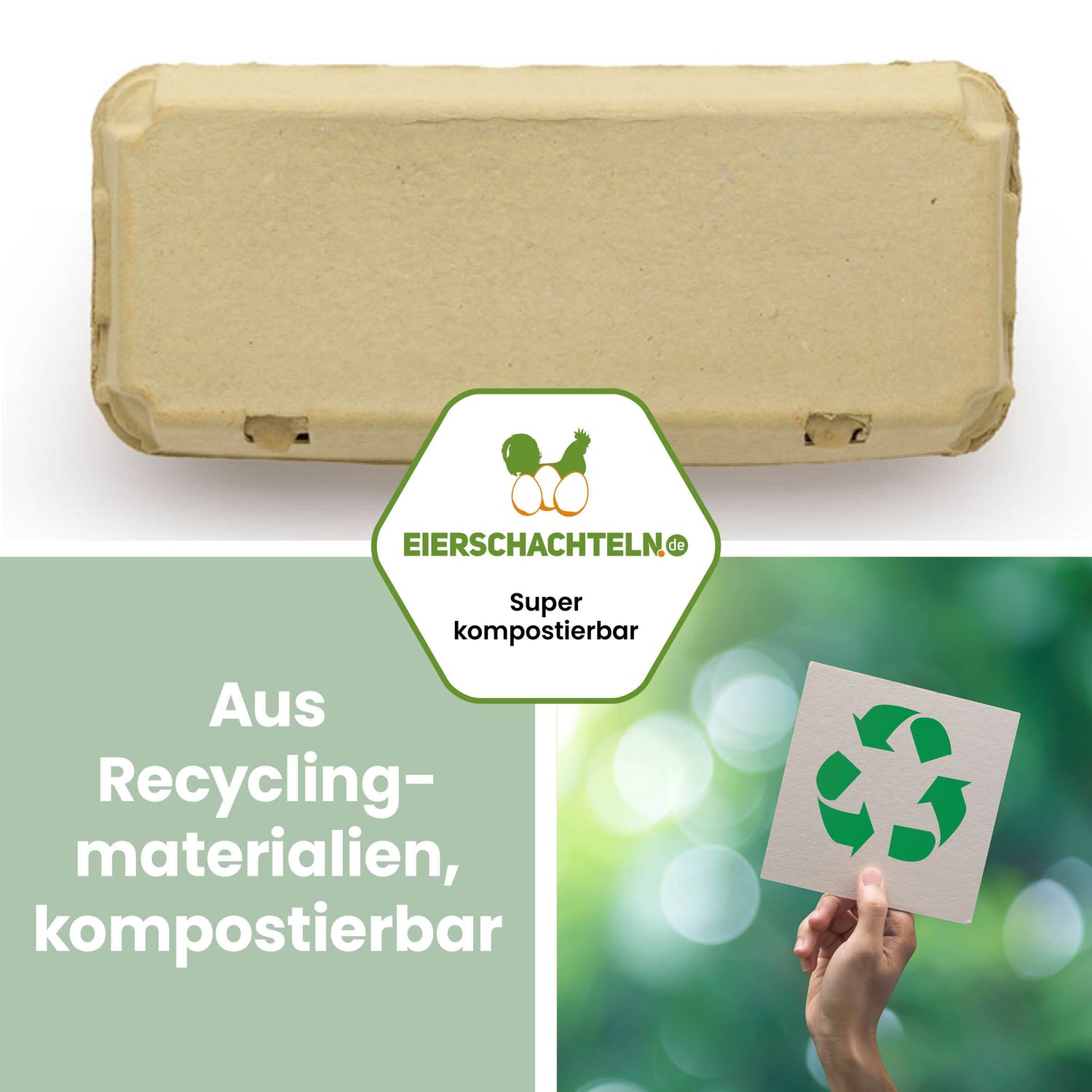 EcoPack 10er ohne Etikett in fünf Farben, gelb "Aus Recyclingmaterialien, kompostierbar"