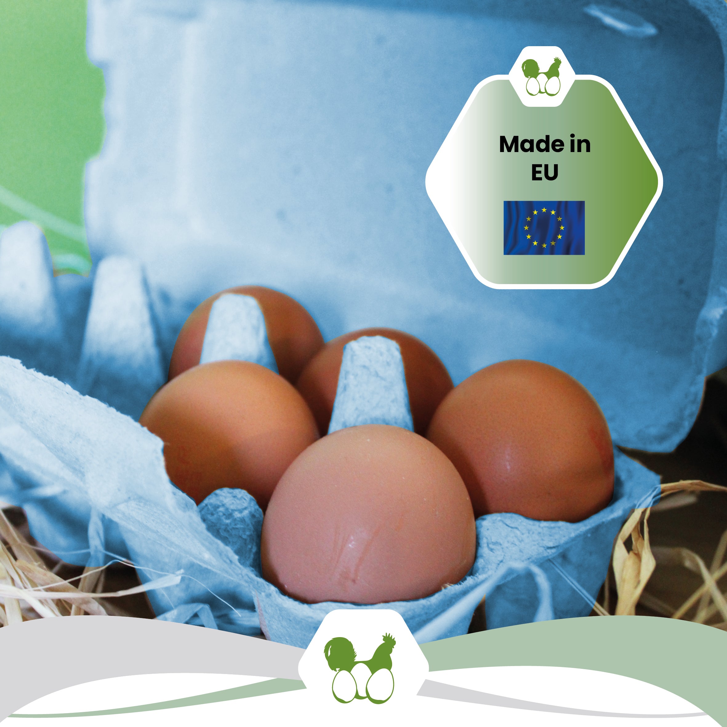 EcoPack 10er mit eigenem Etikett, blau "Made in EU"