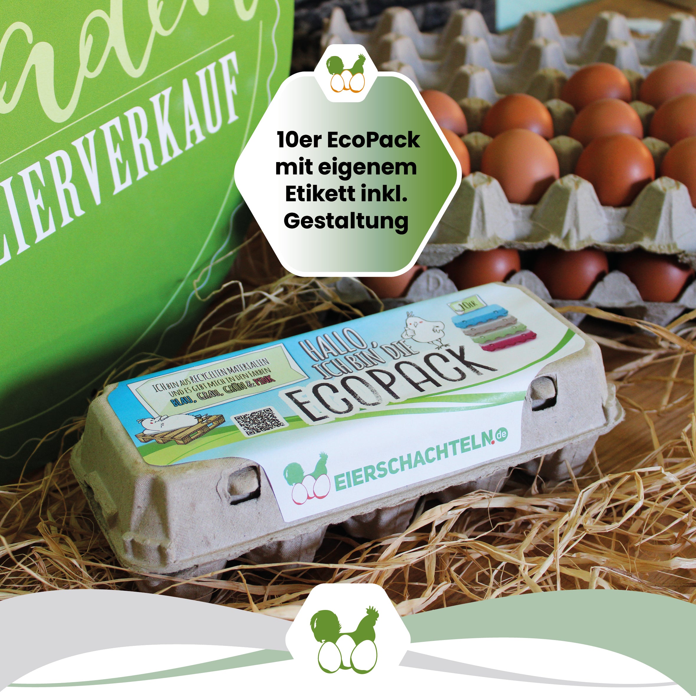 EcoPack 10er mit eigenem Etikett, grau "10er EcoPack mit eigenem Etikett inkl. Gestaltung" 