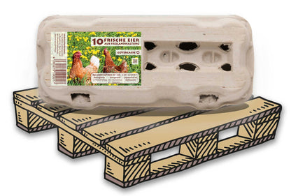 5440 Stück (Palette) TopView 10er Eierschachteln mit Freiland-Etikett
