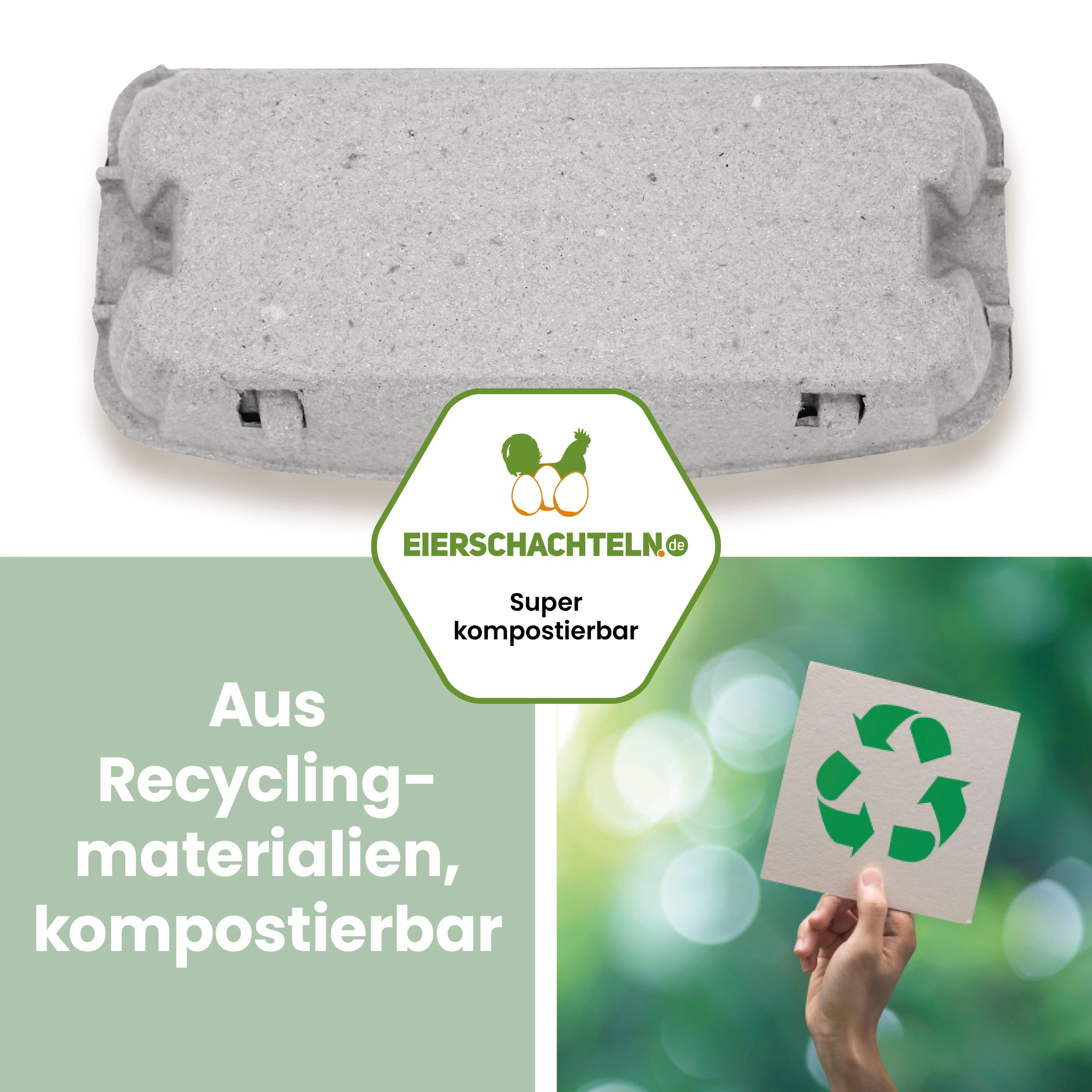 10er EuroPack mit Innendruck "Aus Recyclingmaterialien, kompostierbar"