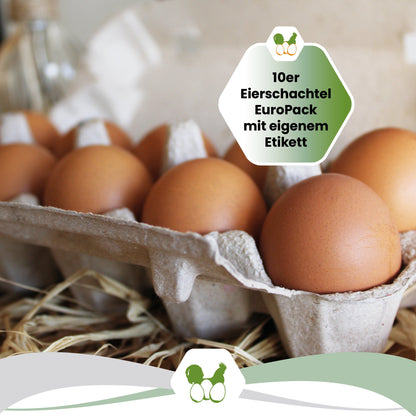 10er EuroPack mit eigenem Etikett "10er Eierschachtel EuroPack mit eigenem Etikett"
