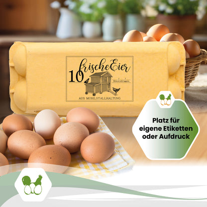 imagic 10er Eierschachteln, gelb "Platz für eigene Etiketten oder Aufdruck" 