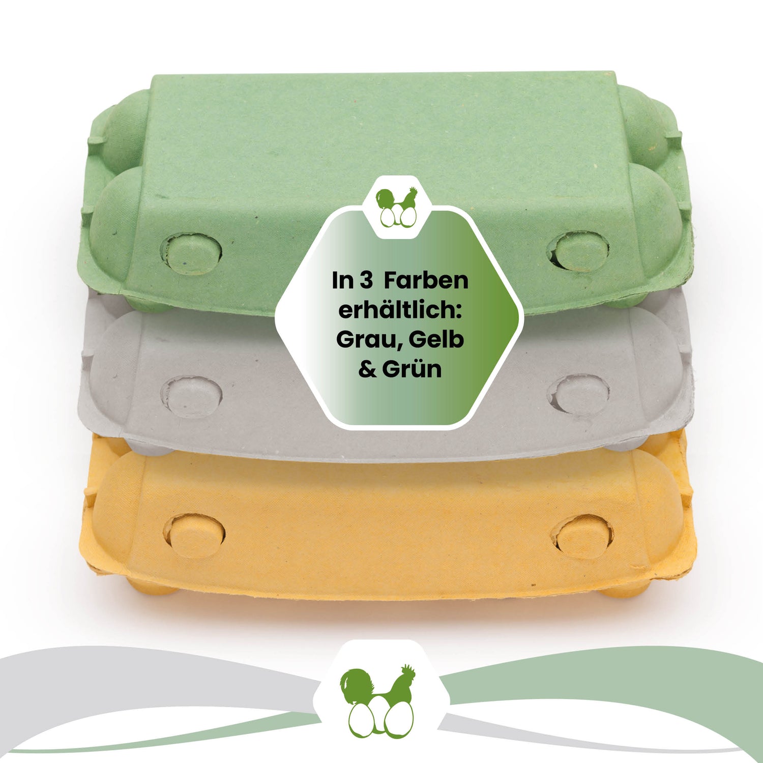 imagic 10er Eierschachteln "In 3 Farben erhältlich: Grau, Gelb, &amp; Grün"