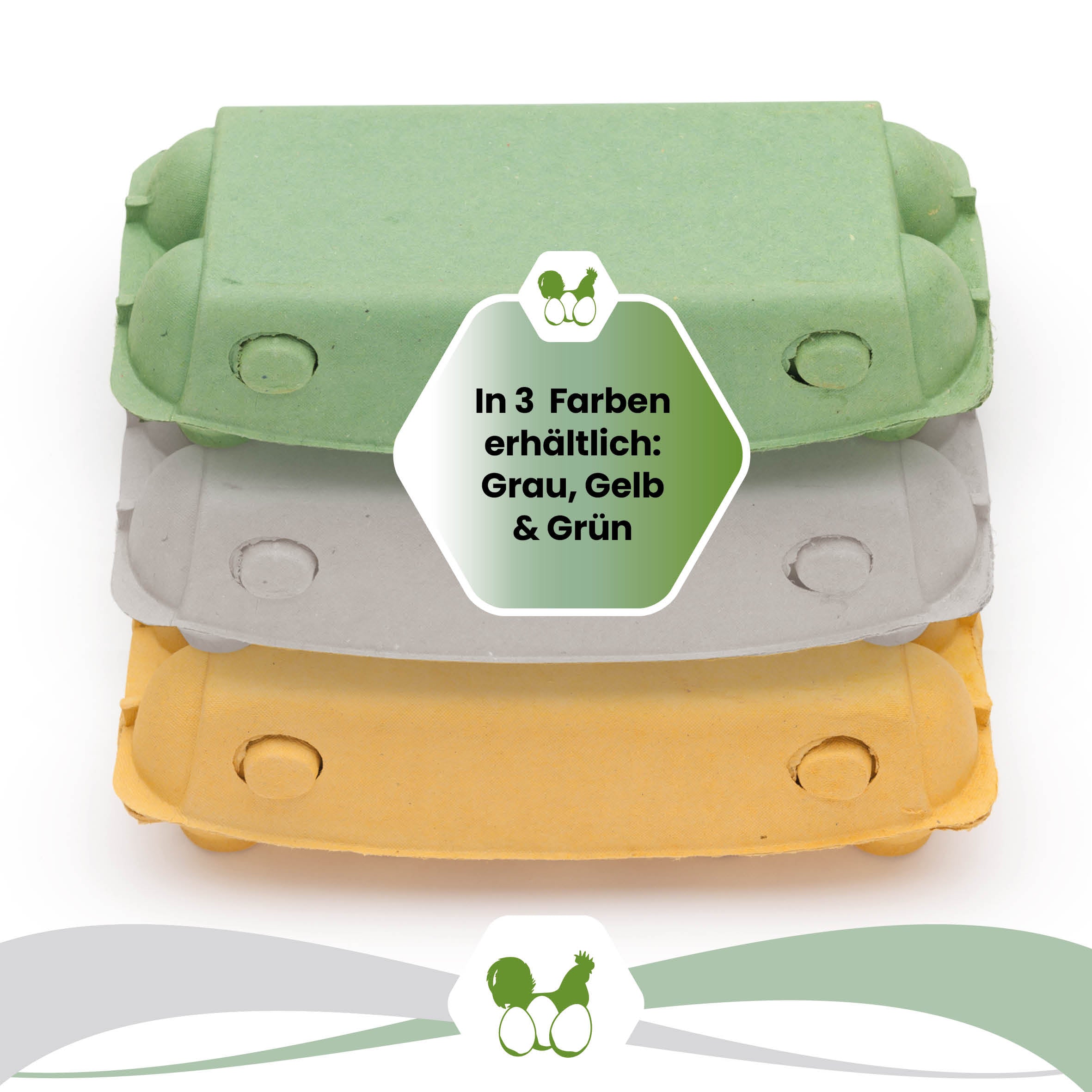 imagic 10er Eierschachteln "In 3 Farben erhältlich: Grau, Gelb, &amp; Grün"