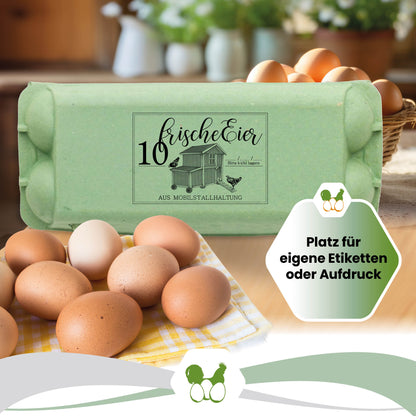 imagic 10er Eierschachteln, grün "Platz für eigene Etiketten oder Aufdruck" 