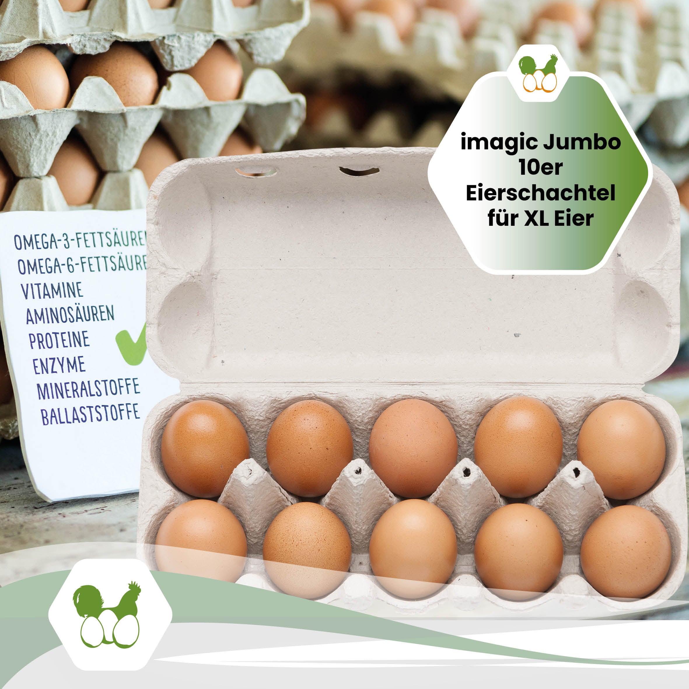 imagic Jumbo 10er Eierschachteln für XL Eier auf der Palette "imagic Jumbo 10er Eierschachtel für XL Eier"