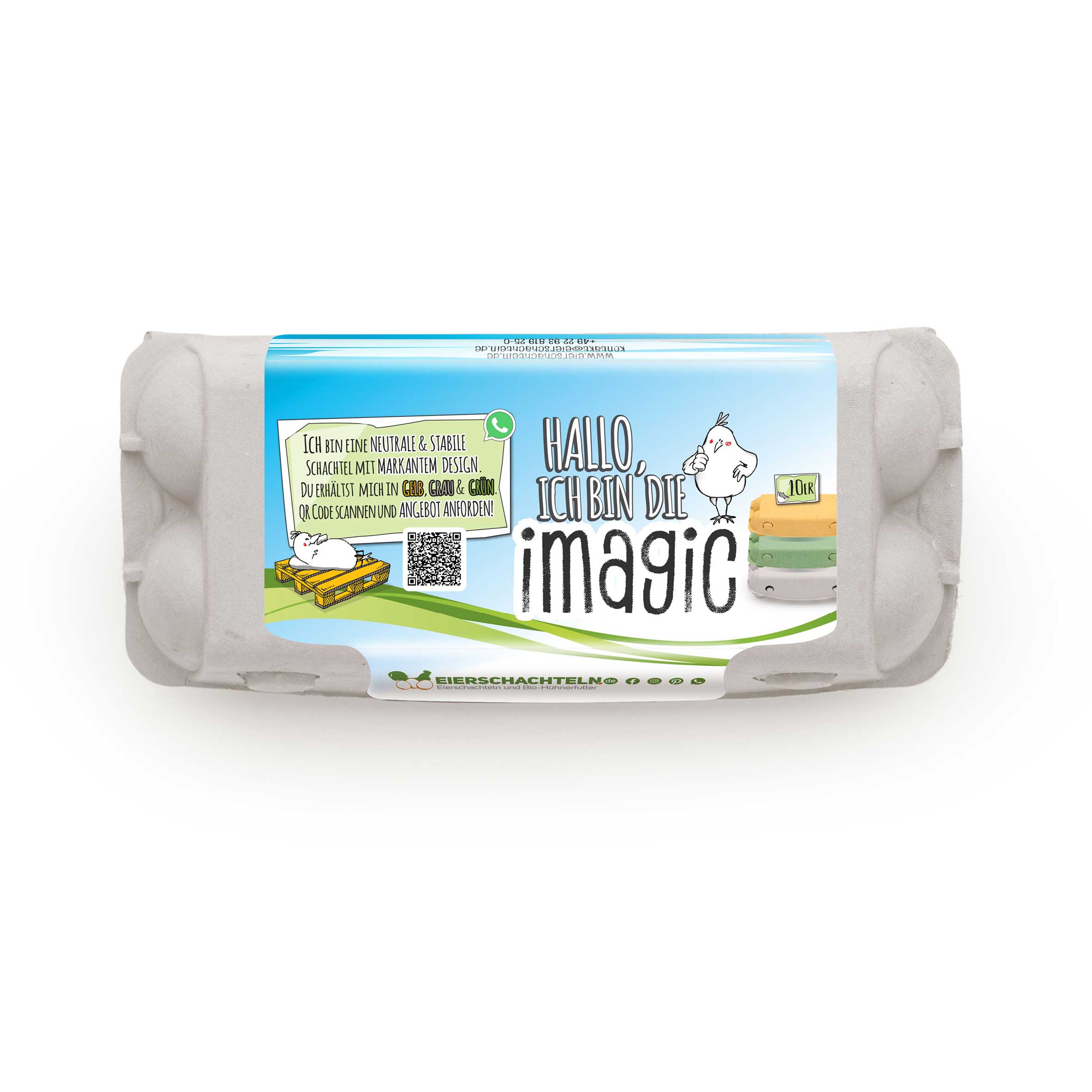 10er imagic Eierschachteln, naturweiß