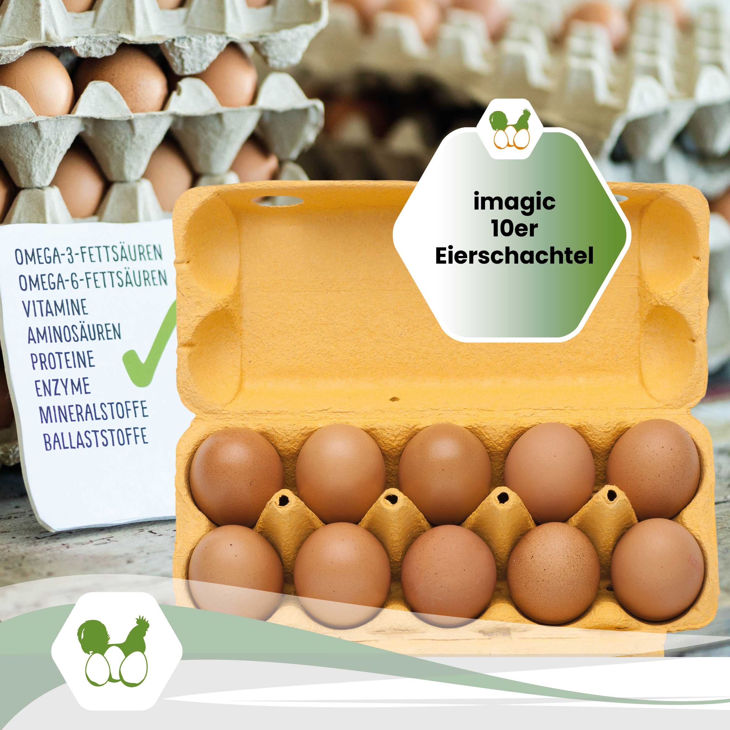 10er imagic Eierschachteln, gelb "imagic 10er Eierschachtel"