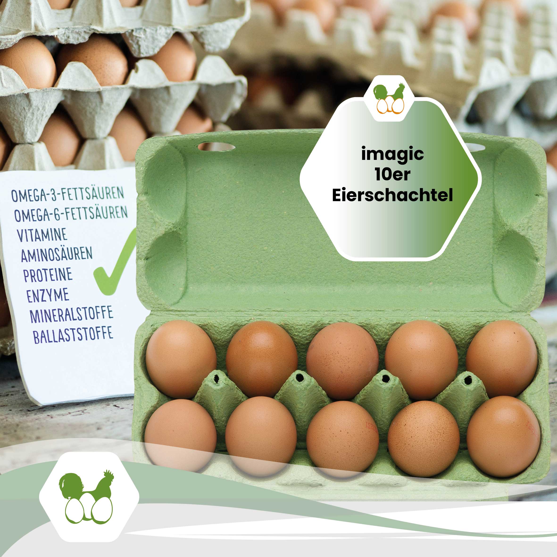 10er imagic Eierschachteln, grün "imagic 10er Eierschachtel"