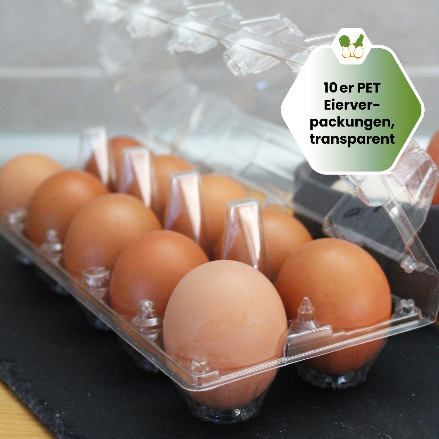 10er PET Eierverpackungen, transparent "10er PET Eierverpackungen, transparent" 